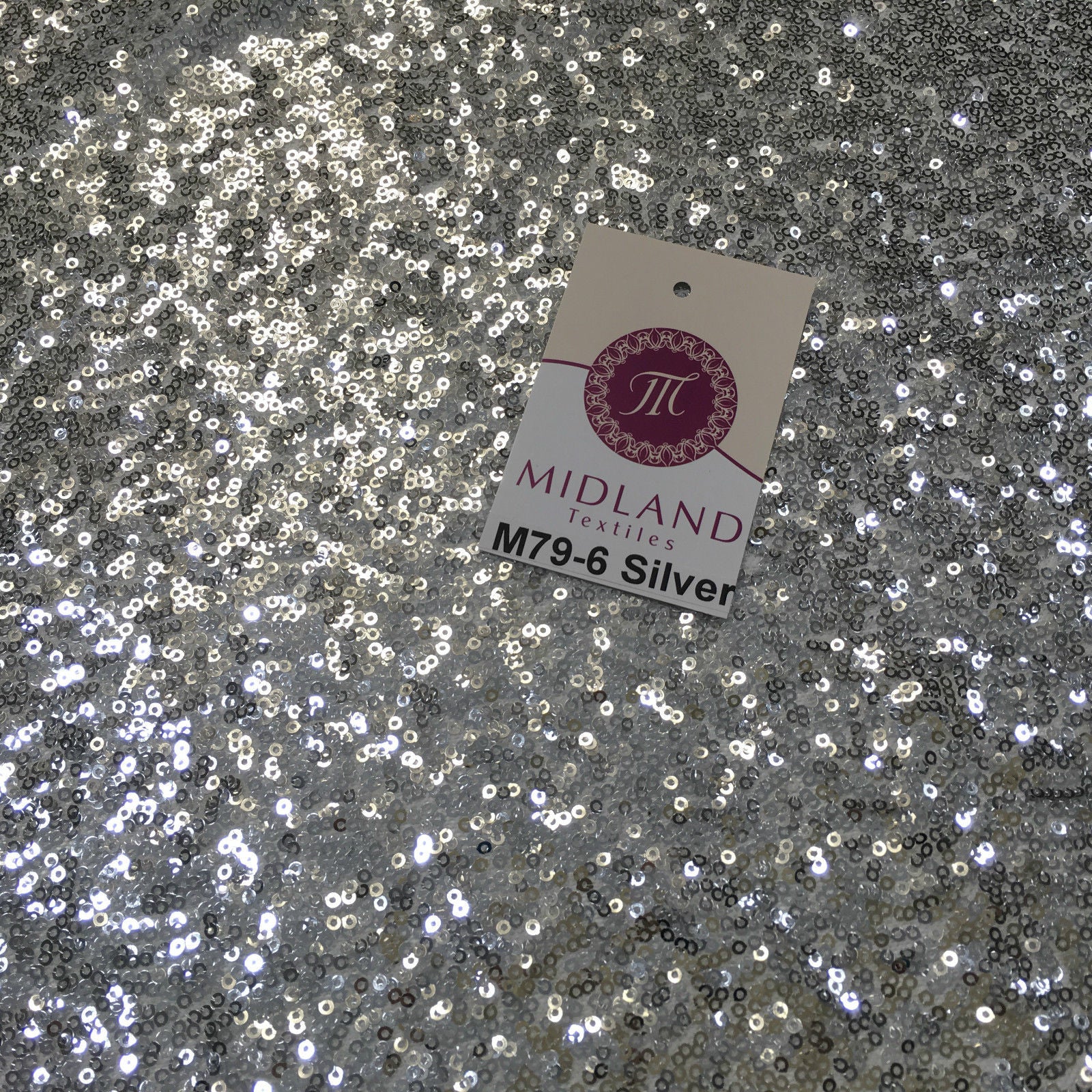 Sensational 3mm Sewn On allover Sequins On Net Fabric 48' Wide Dress Fabric M79 Mtex