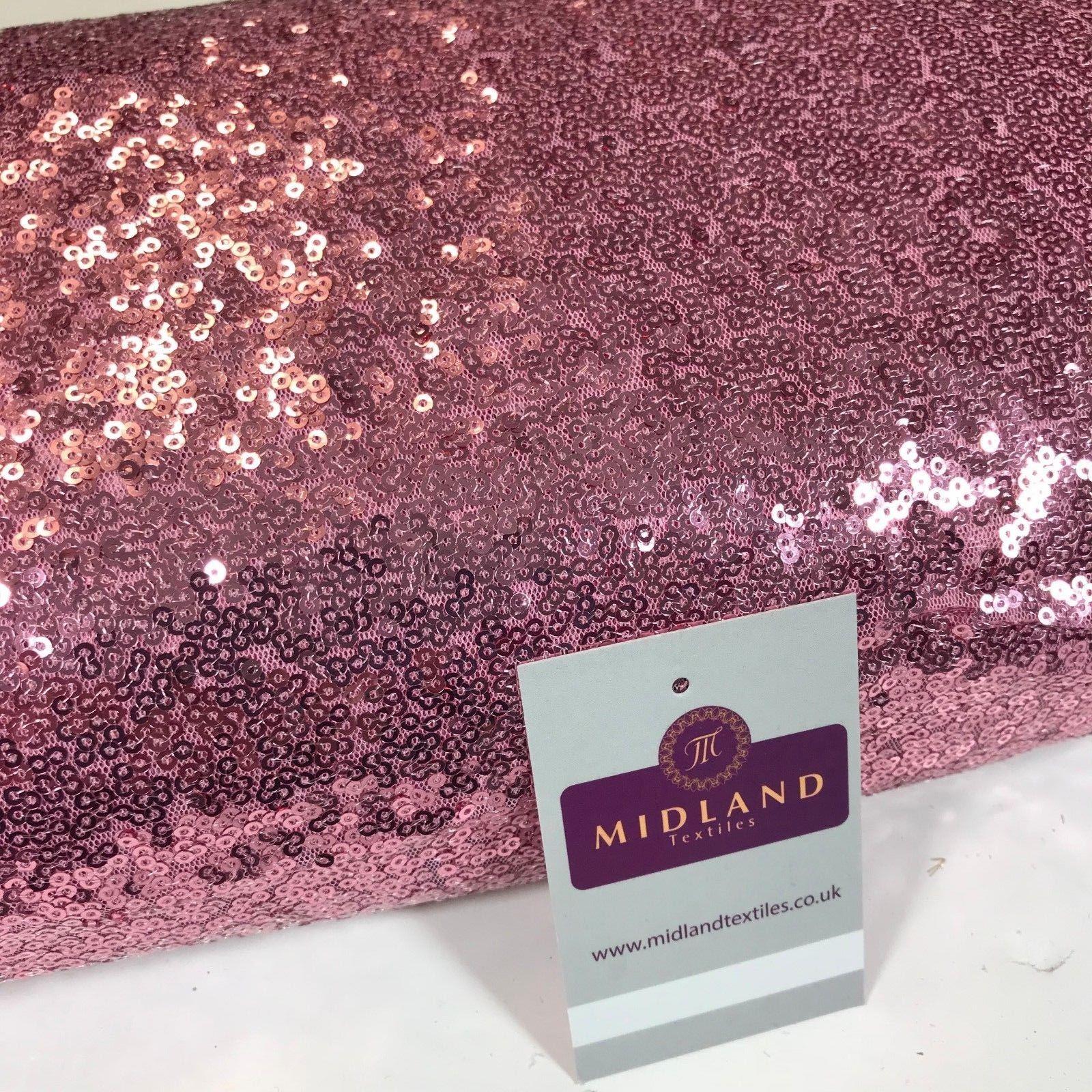 Sensational 3mm Sewn On allover Sequins On Net Fabric 48' Wide Dress Fabric M79 Mtex