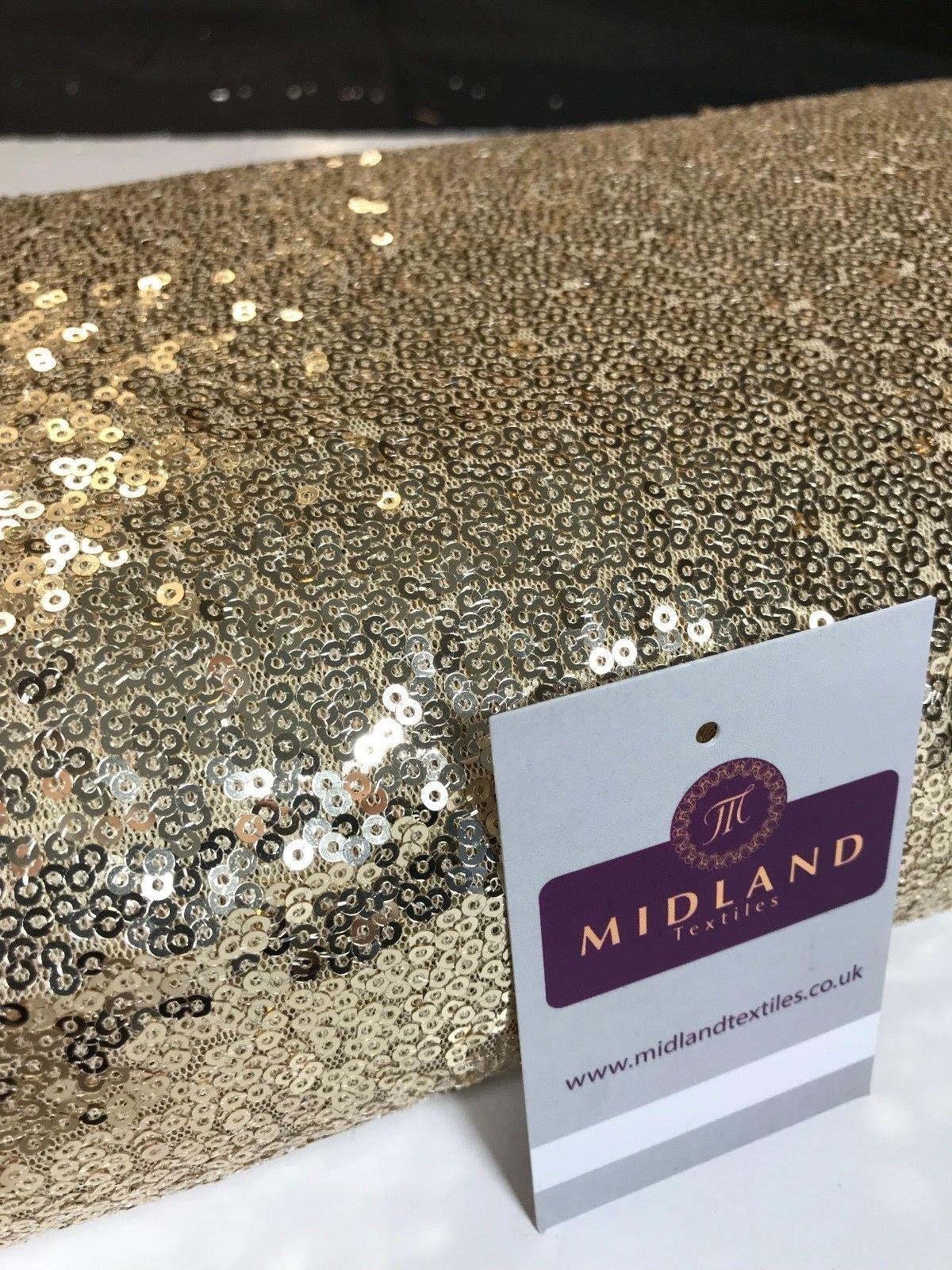 Sensational 3mm Sewn On allover Sequins On Net Fabric 48' Wide Dress Fabric M79 Mtex