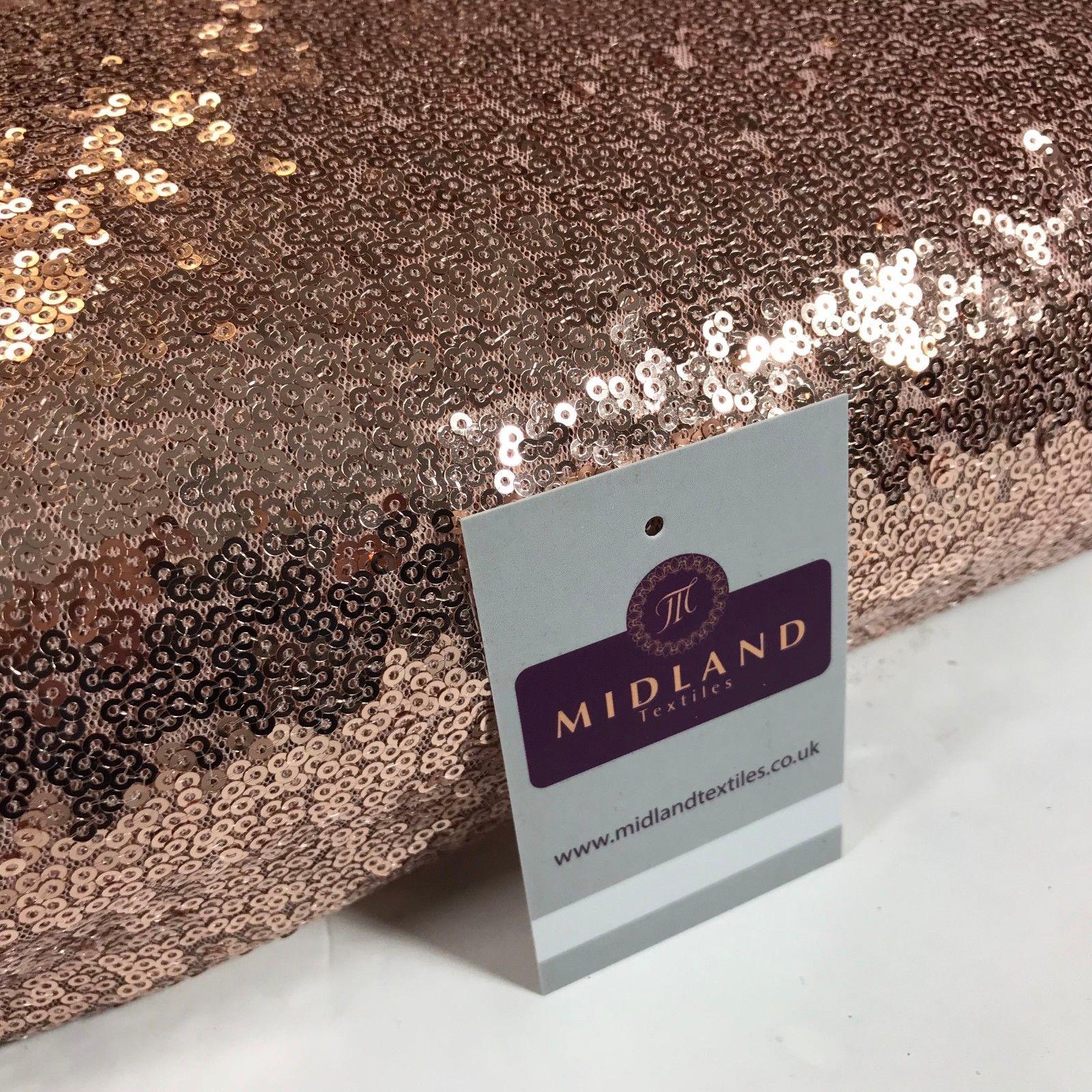 Sensational 3mm Sewn On allover Sequins On Net Fabric 48' Wide Dress Fabric M79 Mtex