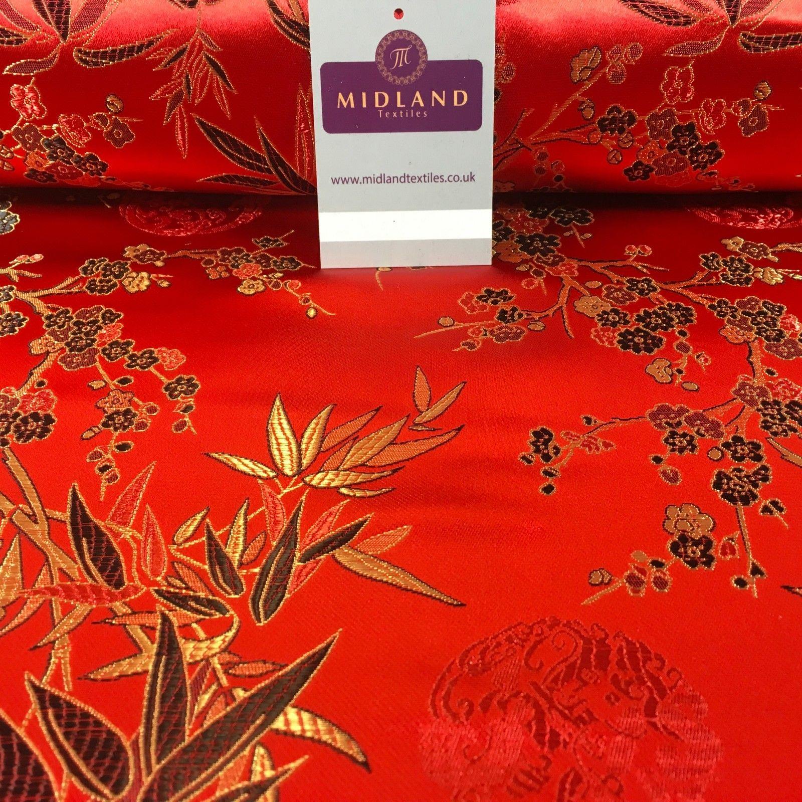 Chinese Shanghai Floral blossom Silky Satin Brocade dress fabric 45' wide M798