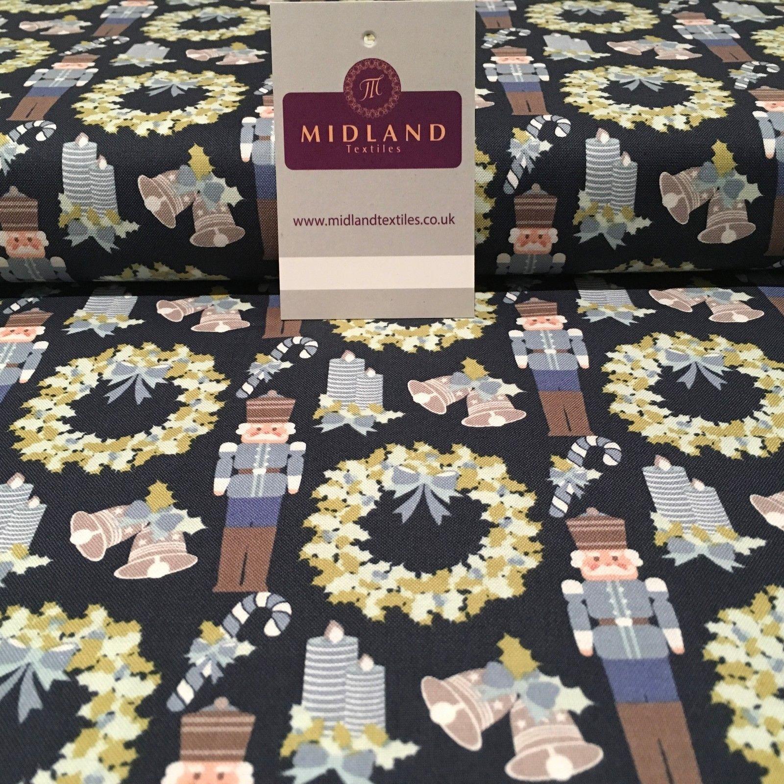 Navy Nutcracker Christmas Themed Patchwork fabric 100% Cotton 44' Wide MA828