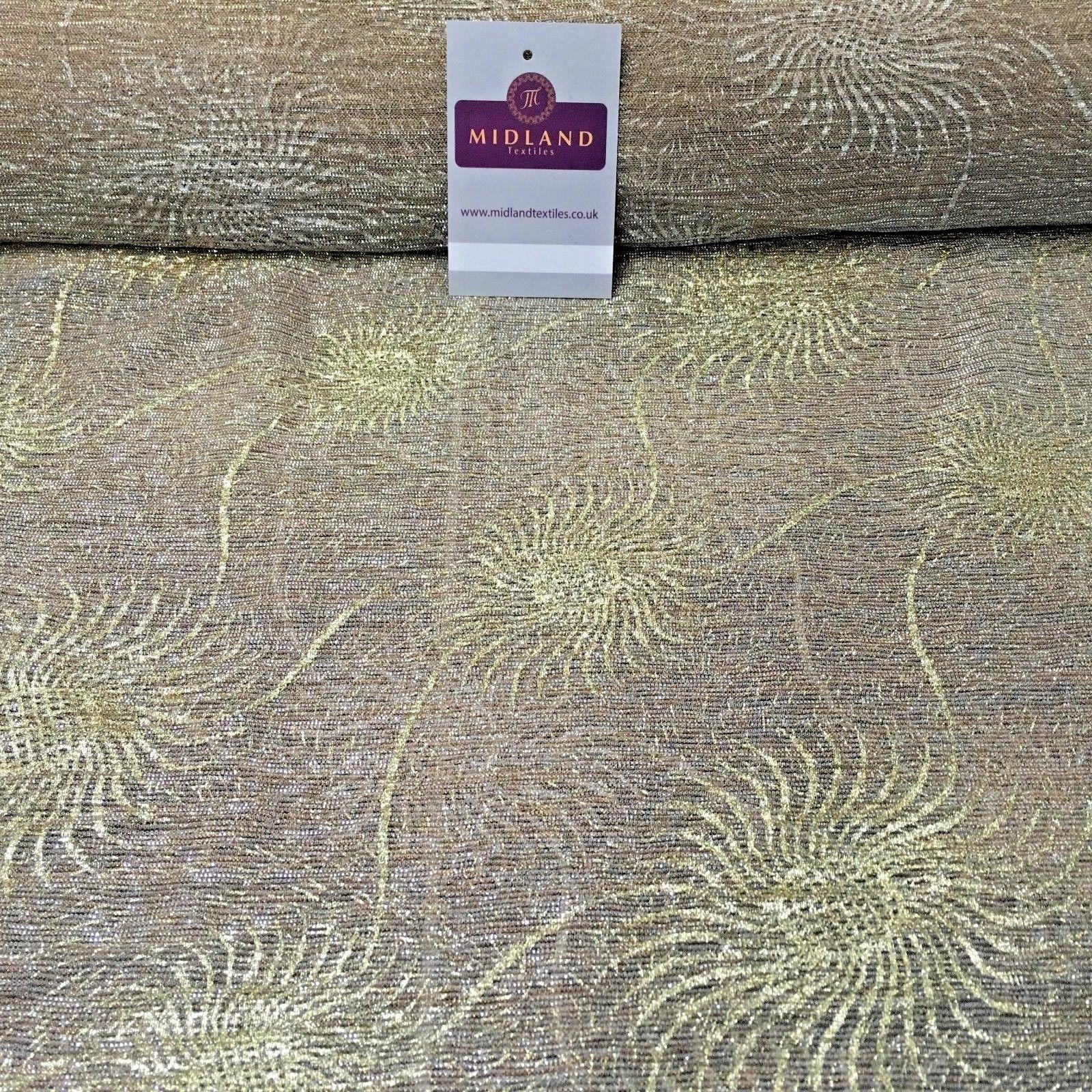 Two Tonal Pleated 1 way stretch Light Weight Gold Foil mesh Fabric 58' ME883