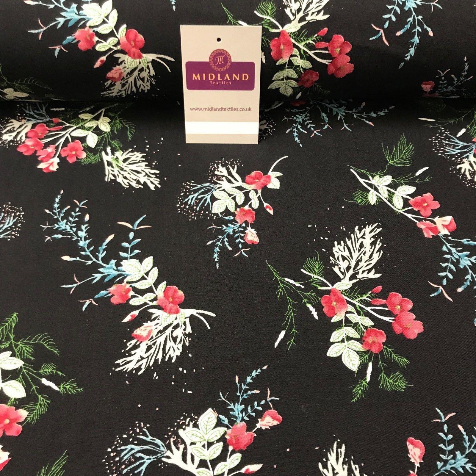 Floral Vintage Printed Viscose Dress Fabric 58' wide MA887