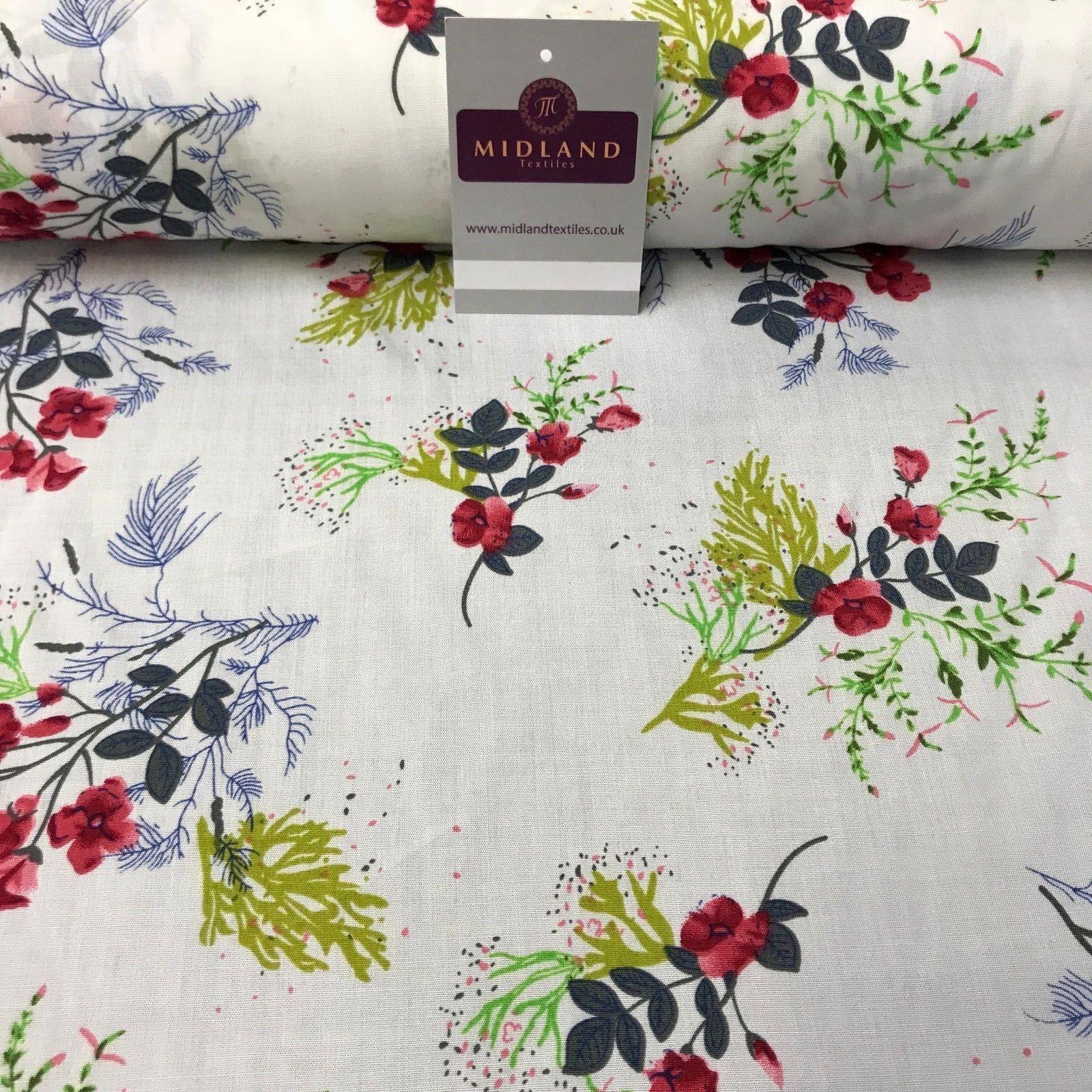 Floral Vintage Printed Viscose Dress Fabric 58' wide MA887