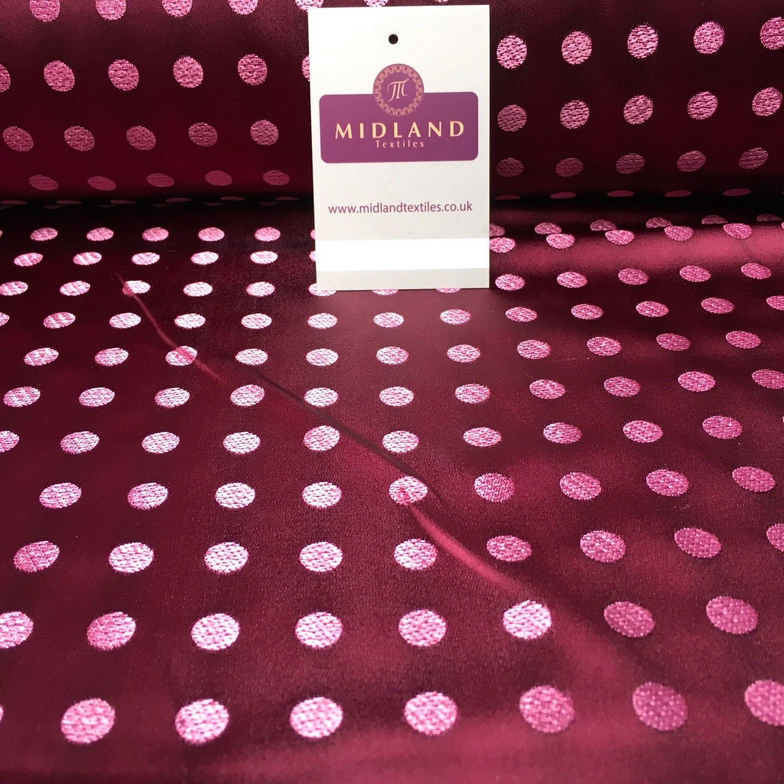 Wine Chinese Pink polka dot Satin Brocade Dress Fabric 44' Wide M395-21 Mtex