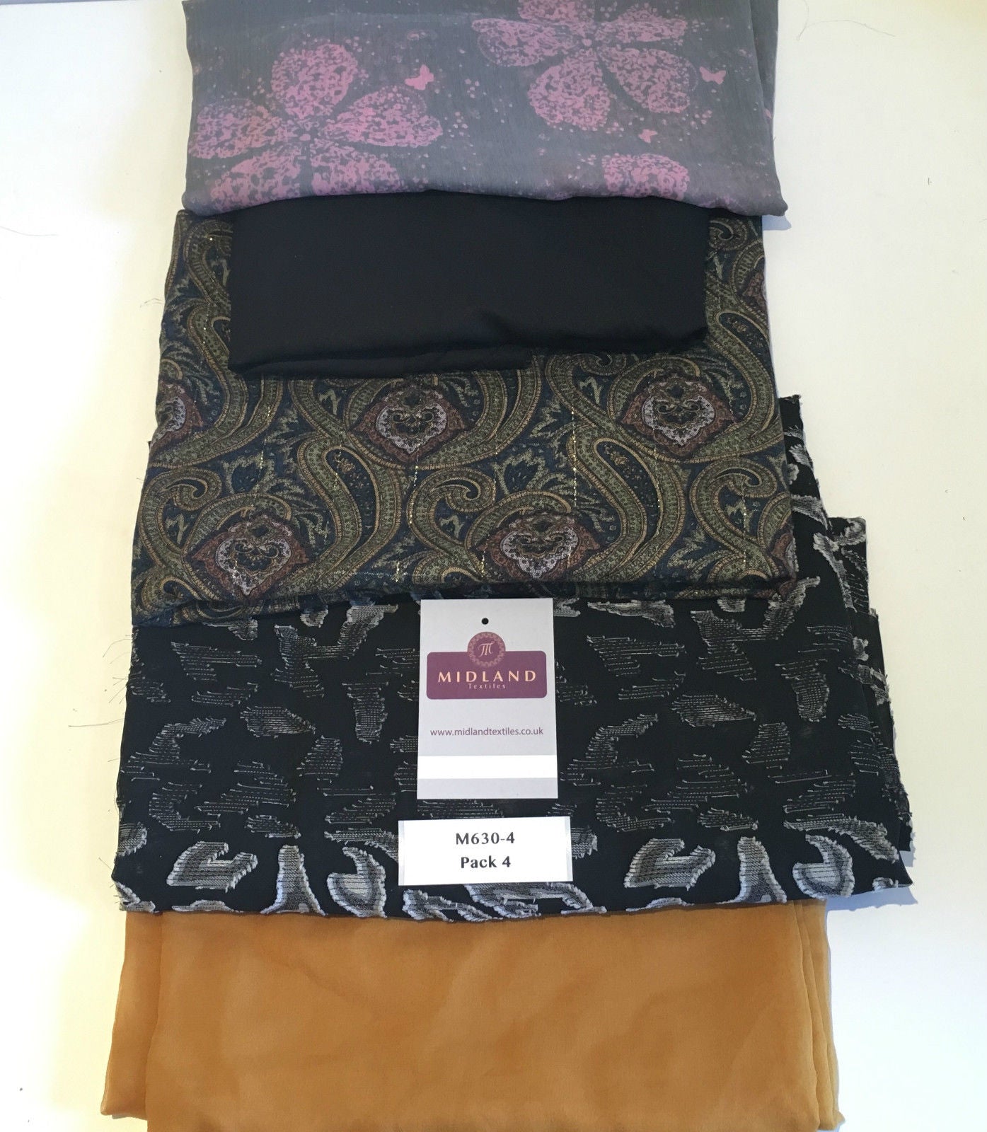 Mixed Assorted fabric Pack of 5 remnants patchwork quilting crafting M630 Mtex