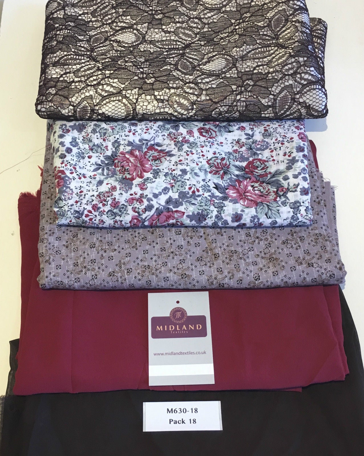 Mixed Assorted fabric Pack of 5 remnants patchwork quilting crafting M630 Mtex