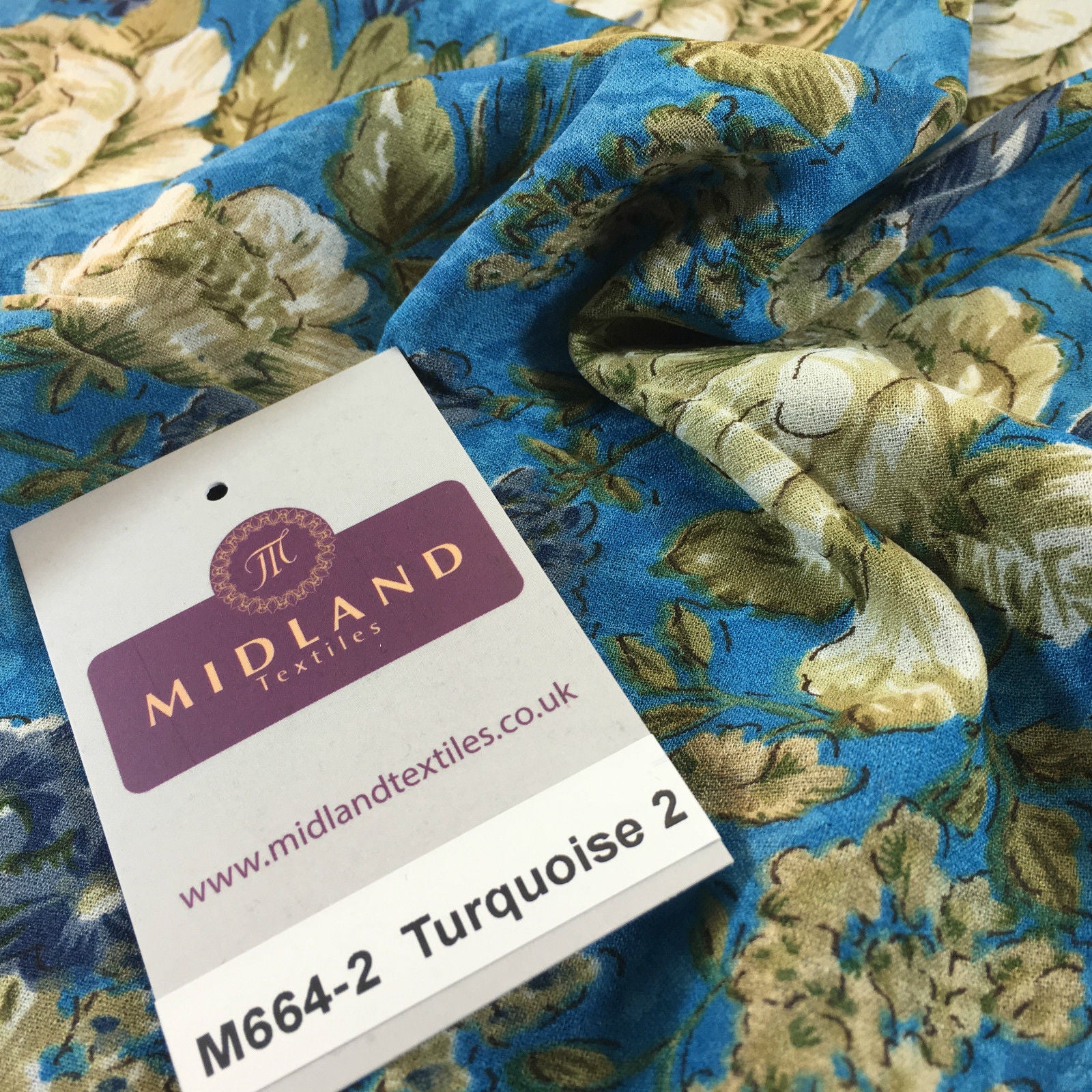 Lightweight Floral Printed Rayon Crepe dress fabric 39' wide M664