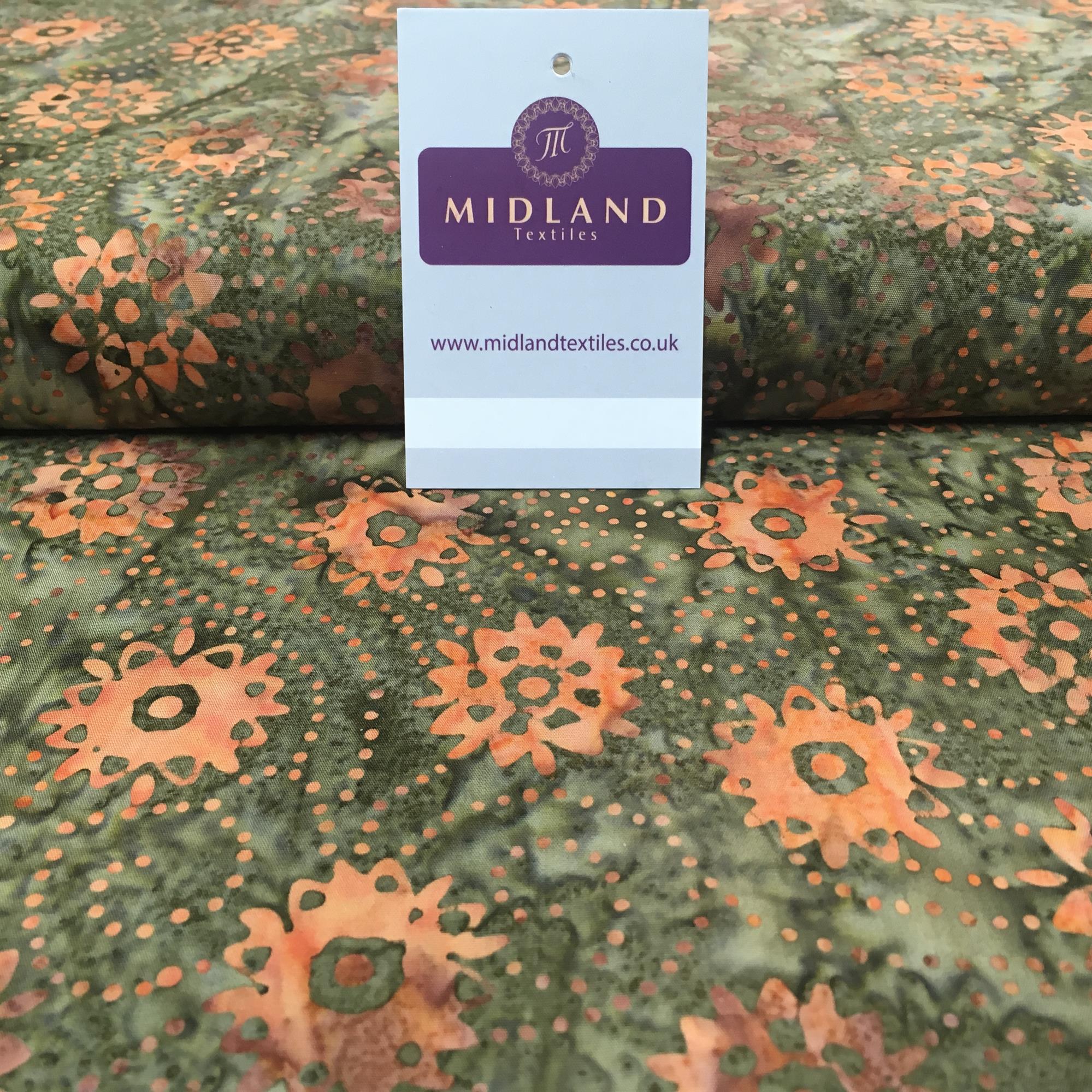 Clog Tie Dye Bali Batik 100% Cotton patchwork Fabric 44' Wide MK900 Mtex Teal A / Sample