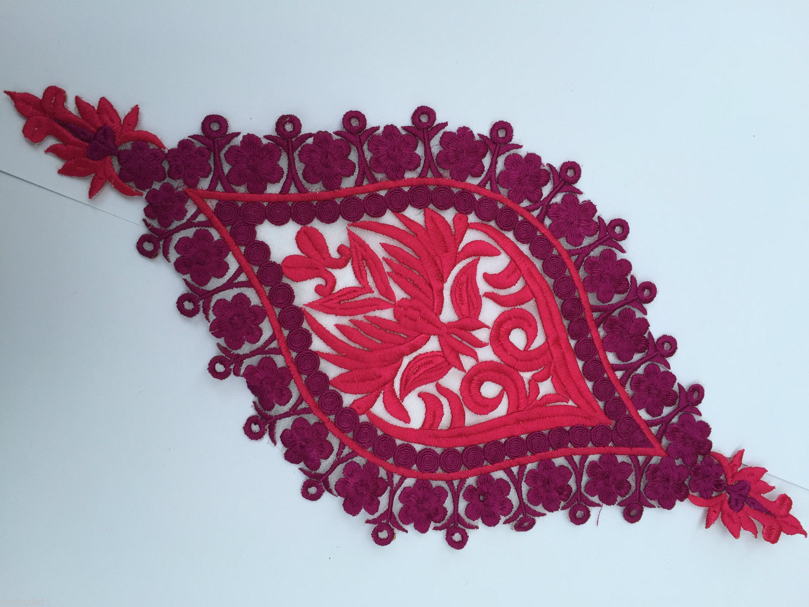 Indian Patch Floral Design Embroidered Quilting Dress Applique 1 Pc M355