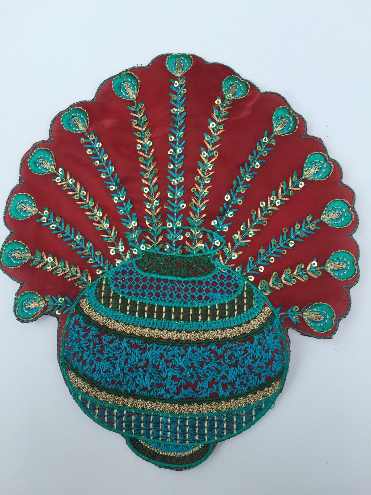 Indian Patch Floral Design Embroidered Quilting Dress Applique 1 Pc M355