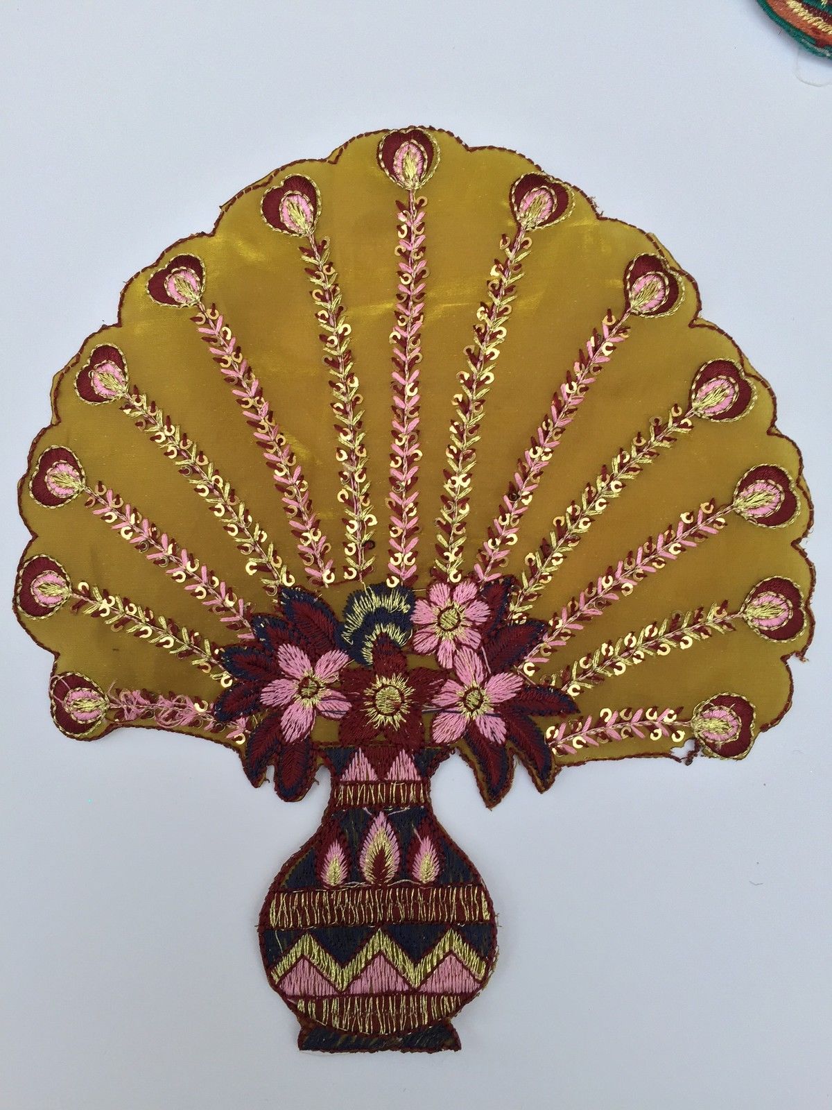 Indian Patch Floral Design Embroidered Quilting Dress Applique 1 Pc M355