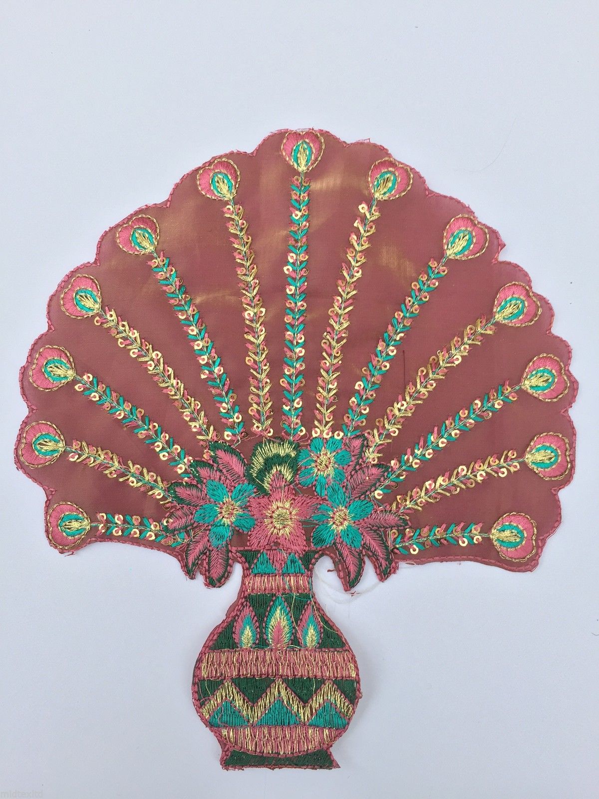 Indian Patch Floral Design Embroidered Quilting Dress Applique 1 Pc M355