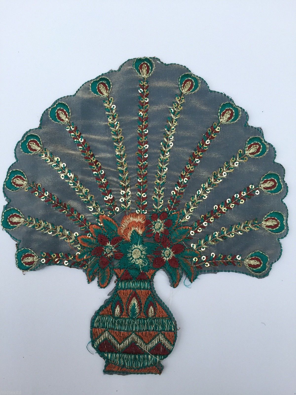 Indian Patch Floral Design Embroidered Quilting Dress Applique 1 Pc M355