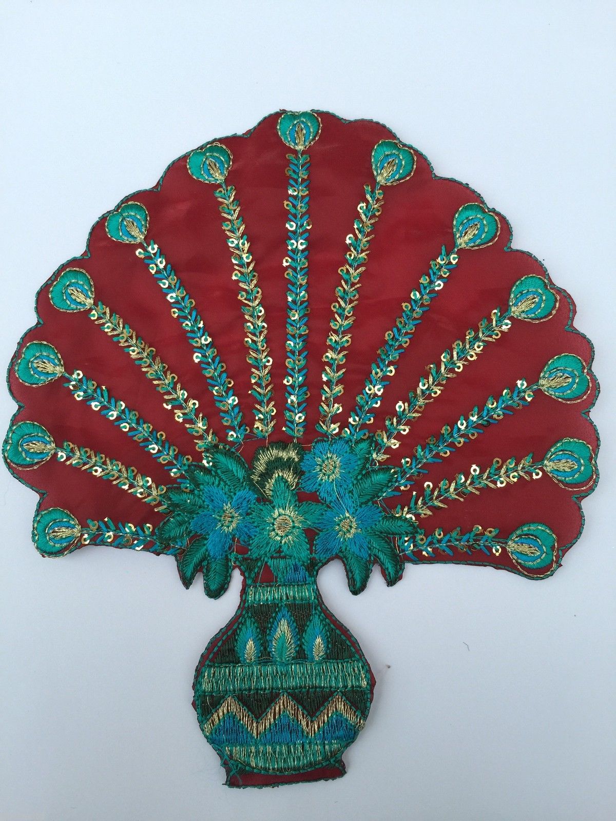 Indian Patch Floral Design Embroidered Quilting Dress Applique 1 Pc M355