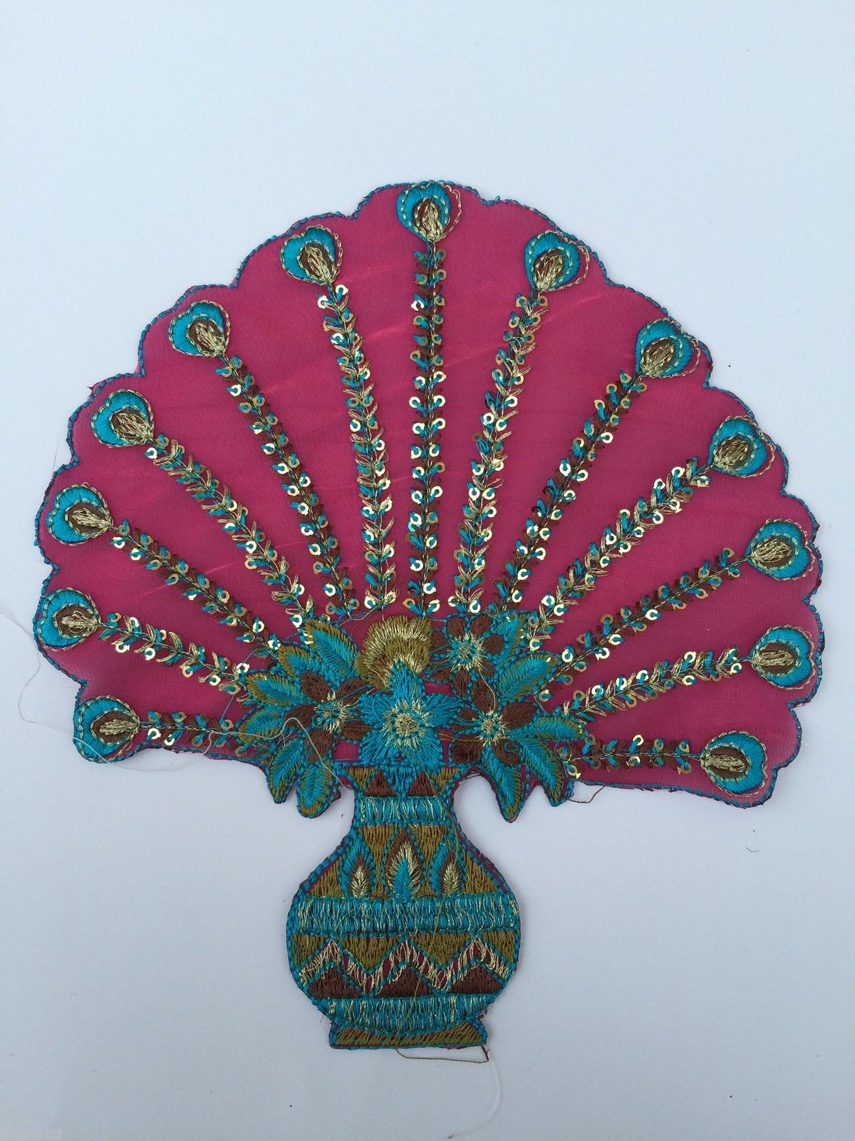 Indian Patch Floral Design Embroidered Quilting Dress Applique 1 Pc M355