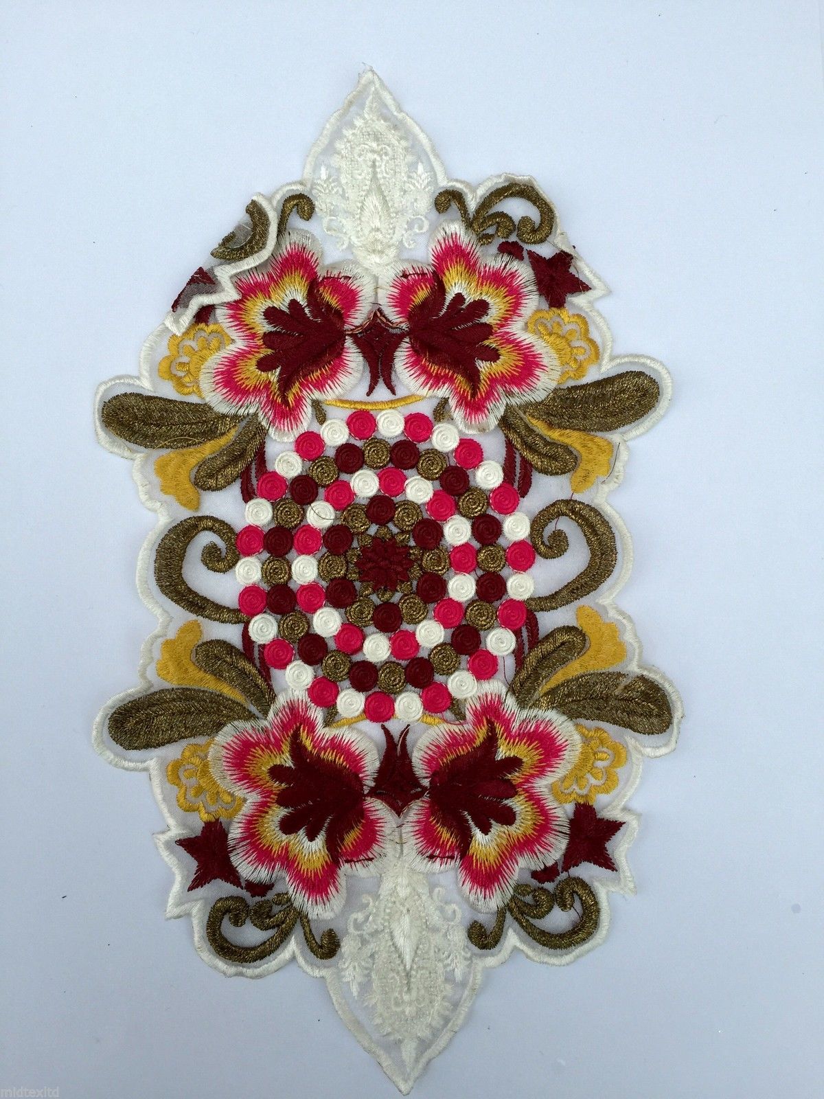 Indian Patch Floral Design Embroidered Quilting Dress Applique 1 Pc M355