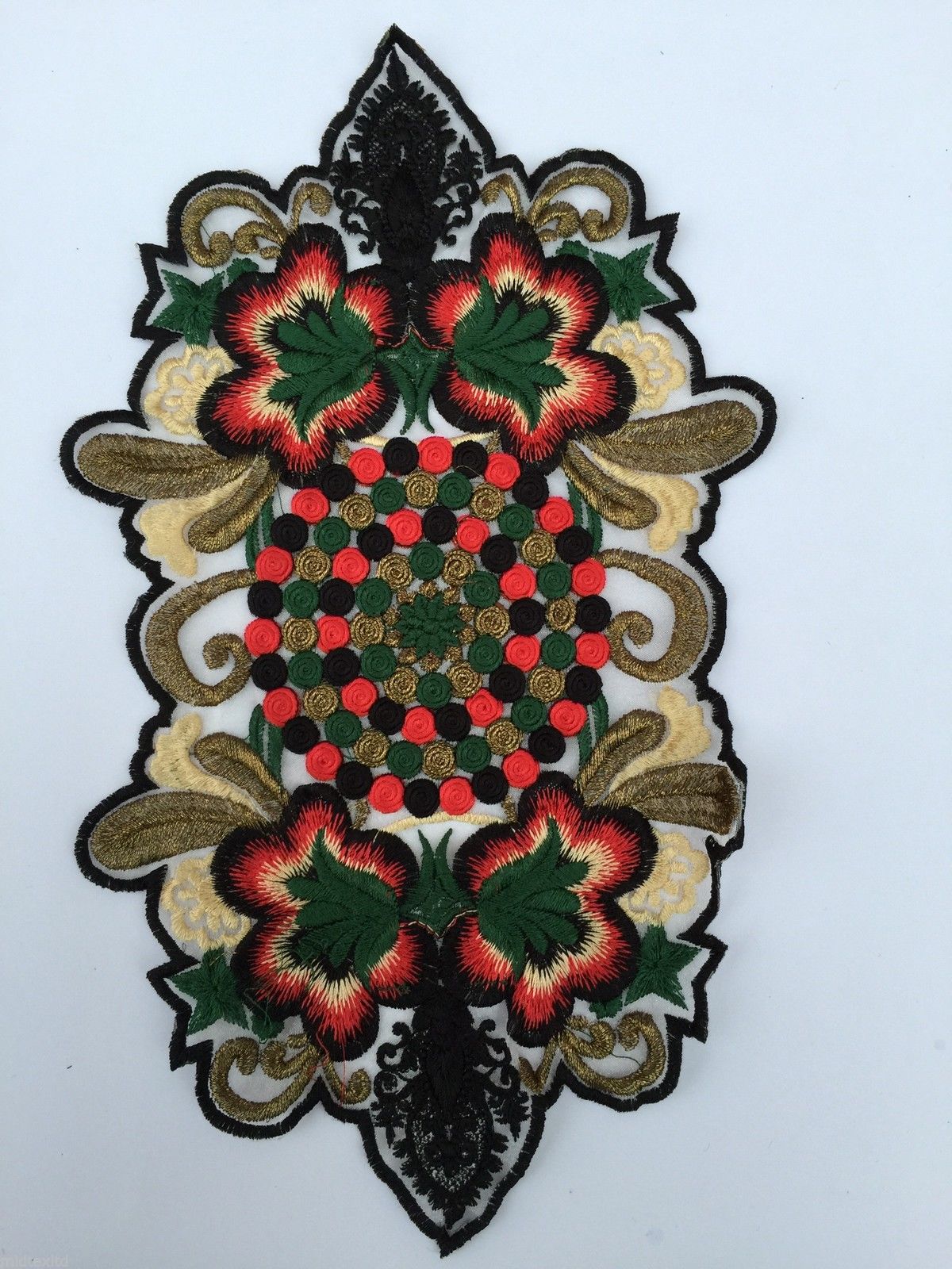 Indian Patch Floral Design Embroidered Quilting Dress Applique 1 Pc M355