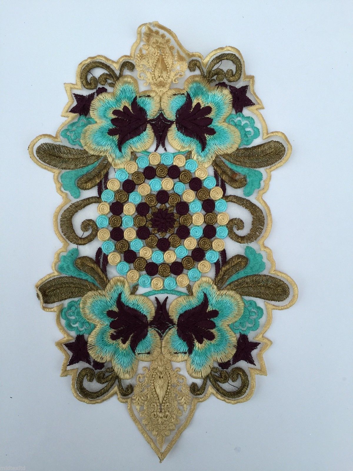 Indian Patch Floral Design Embroidered Quilting Dress Applique 1 Pc M355