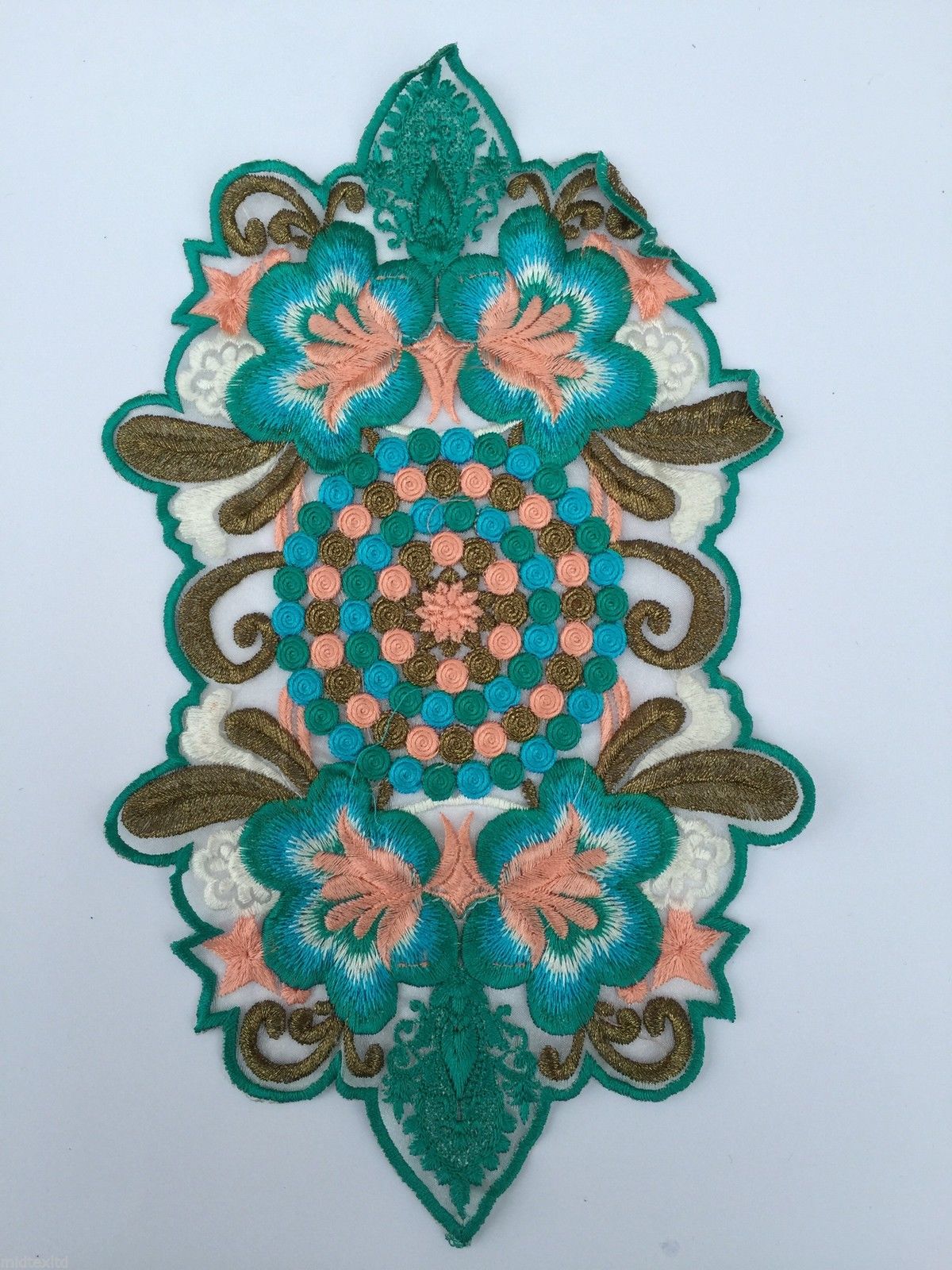 Indian Patch Floral Design Embroidered Quilting Dress Applique 1 Pc M355