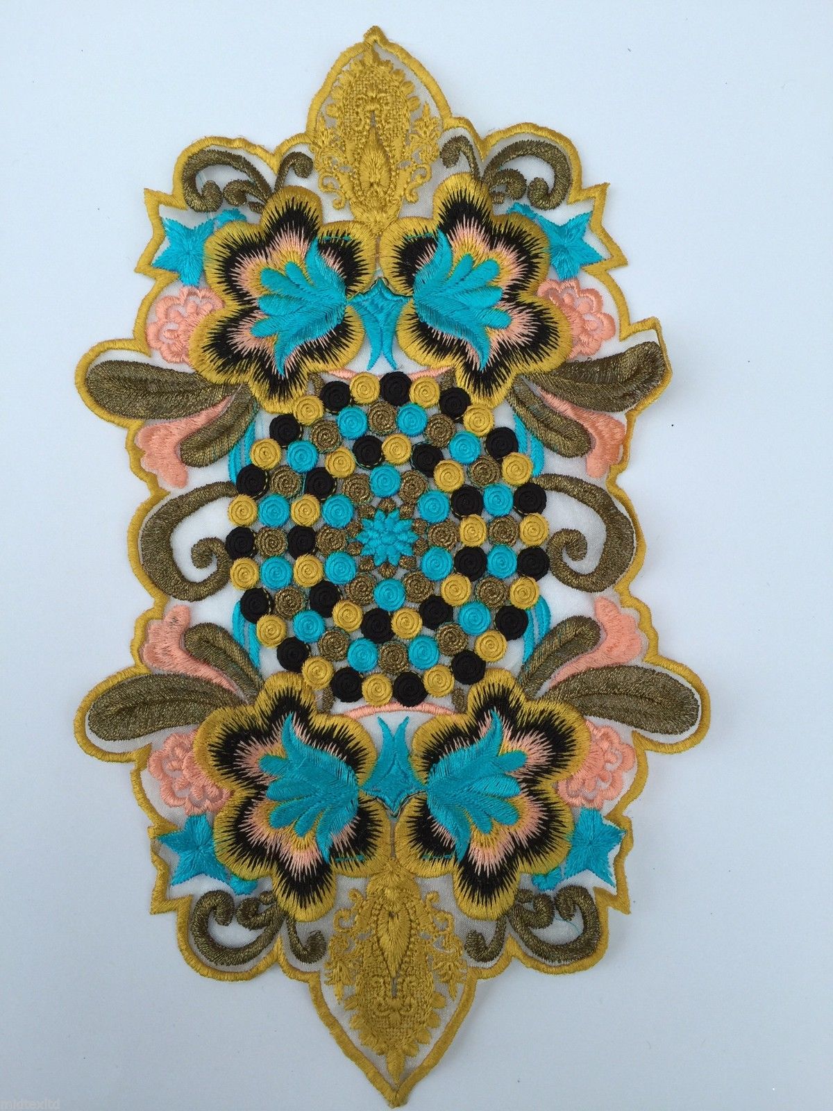 Indian Patch Floral Design Embroidered Quilting Dress Applique 1 Pc M355