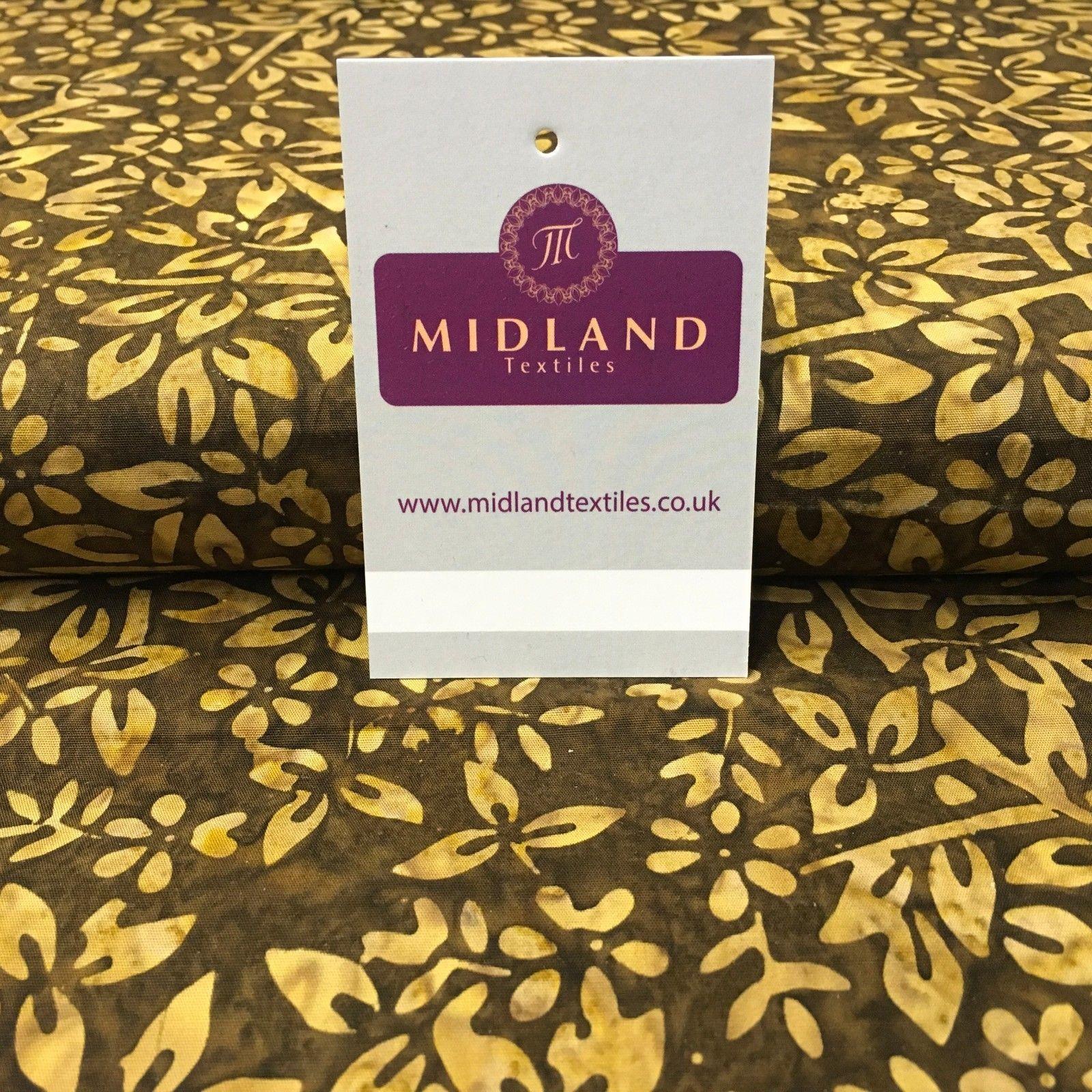 Bali Batik Floral leaves 100% Cotton Patchwork fabric 45' Wide MK902 Mtex