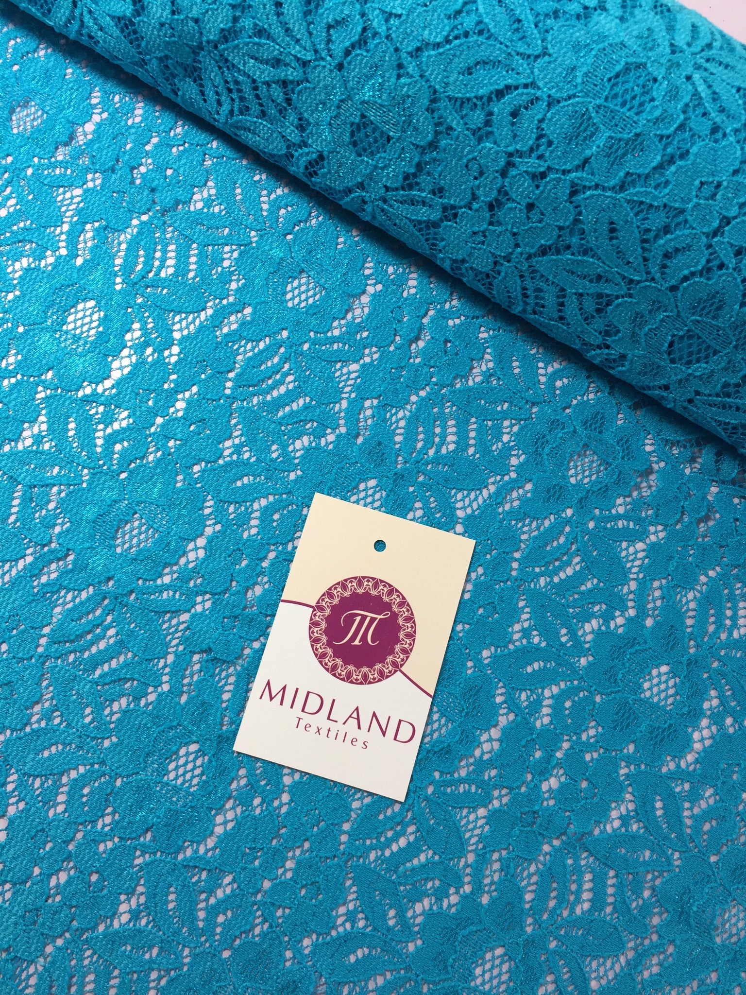 Floral Soft Lace Semi Transparent 4 way stretch Fabric 55' wide M186-14 Mtex - Midland Textiles & Fabric