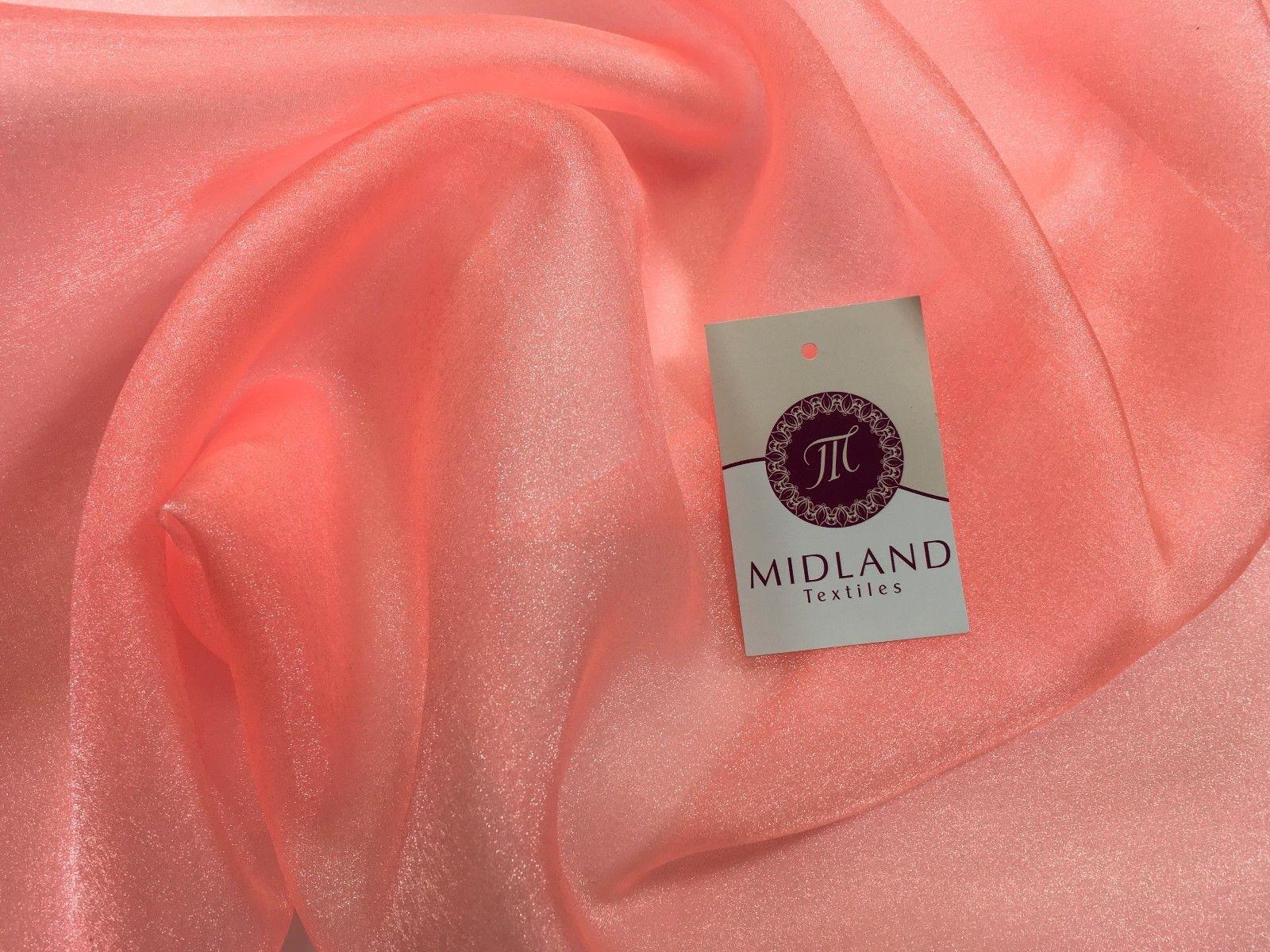 CRYSTAL ORGANZA WEDDING BRIDAL DANCE VEIL DRESS FABRIC MATERIAL 45' WIDE M111