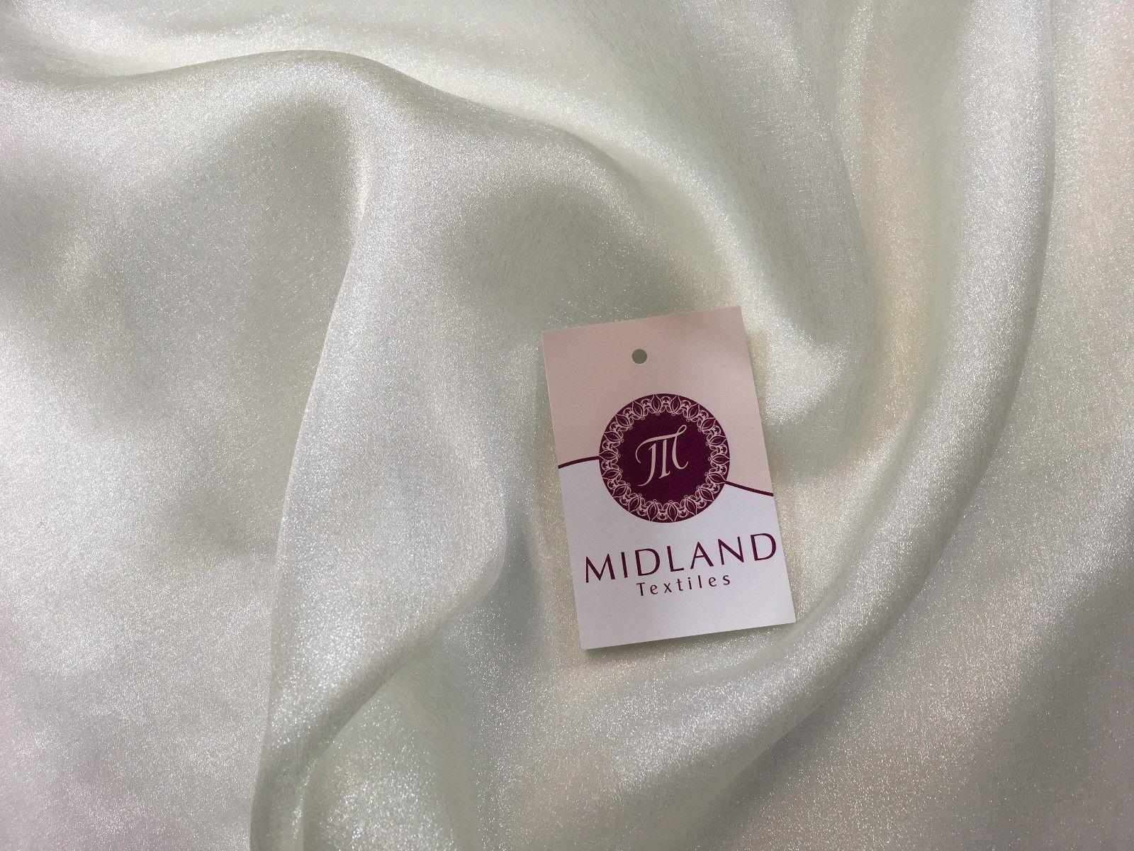 CRYSTAL ORGANZA WEDDING BRIDAL DANCE VEIL DRESS FABRIC MATERIAL 45' WIDE M111