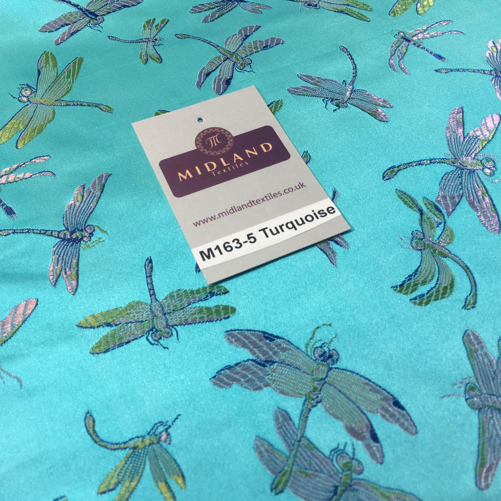 CHINESE ORIENTAL GOLD DRAGONFLY BROCADE SILKY SATIN DRESS FABRIC 44' M163