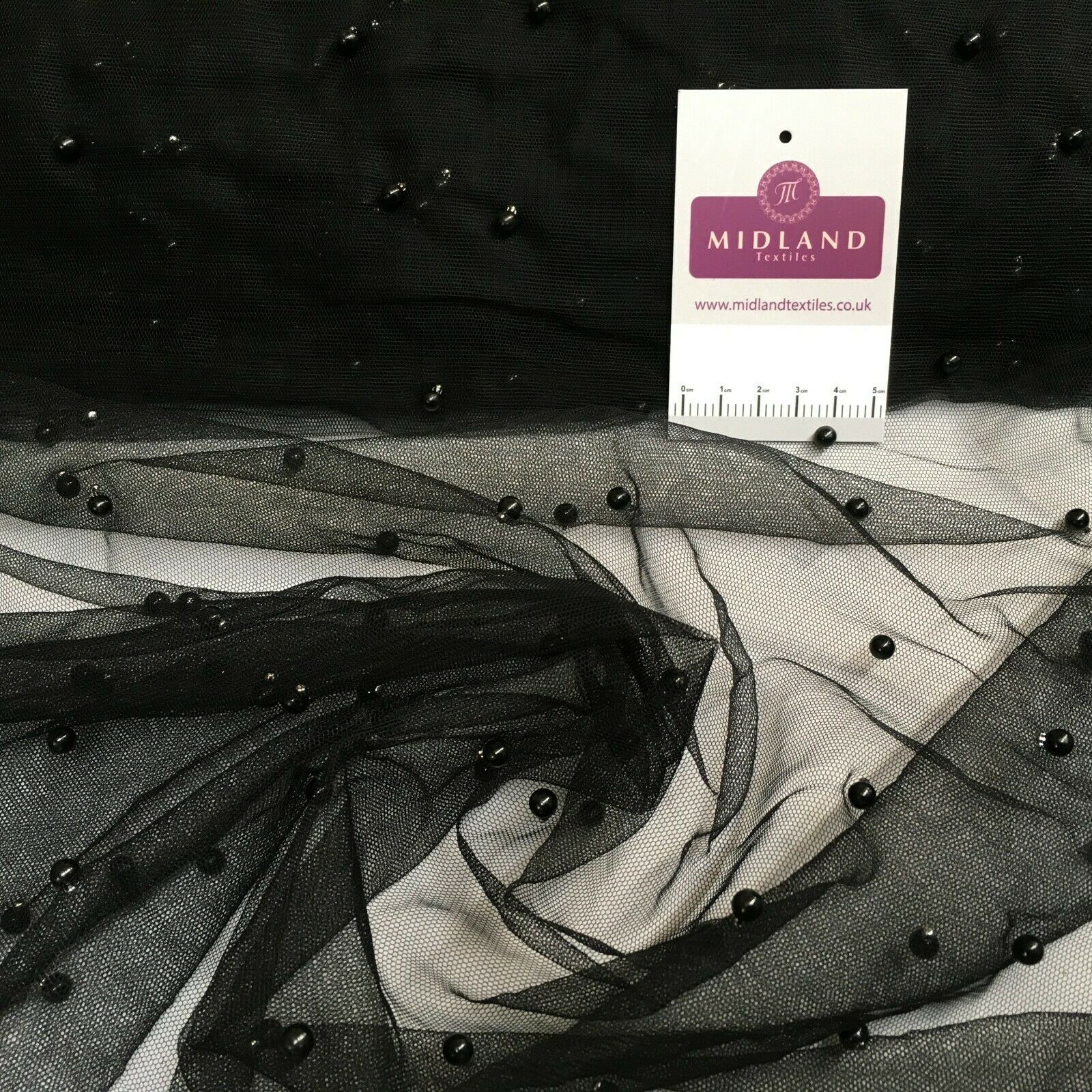 Beaded Pearl Tulle Net Dress Wedding bridal Décor Fabric M1534 Mtex