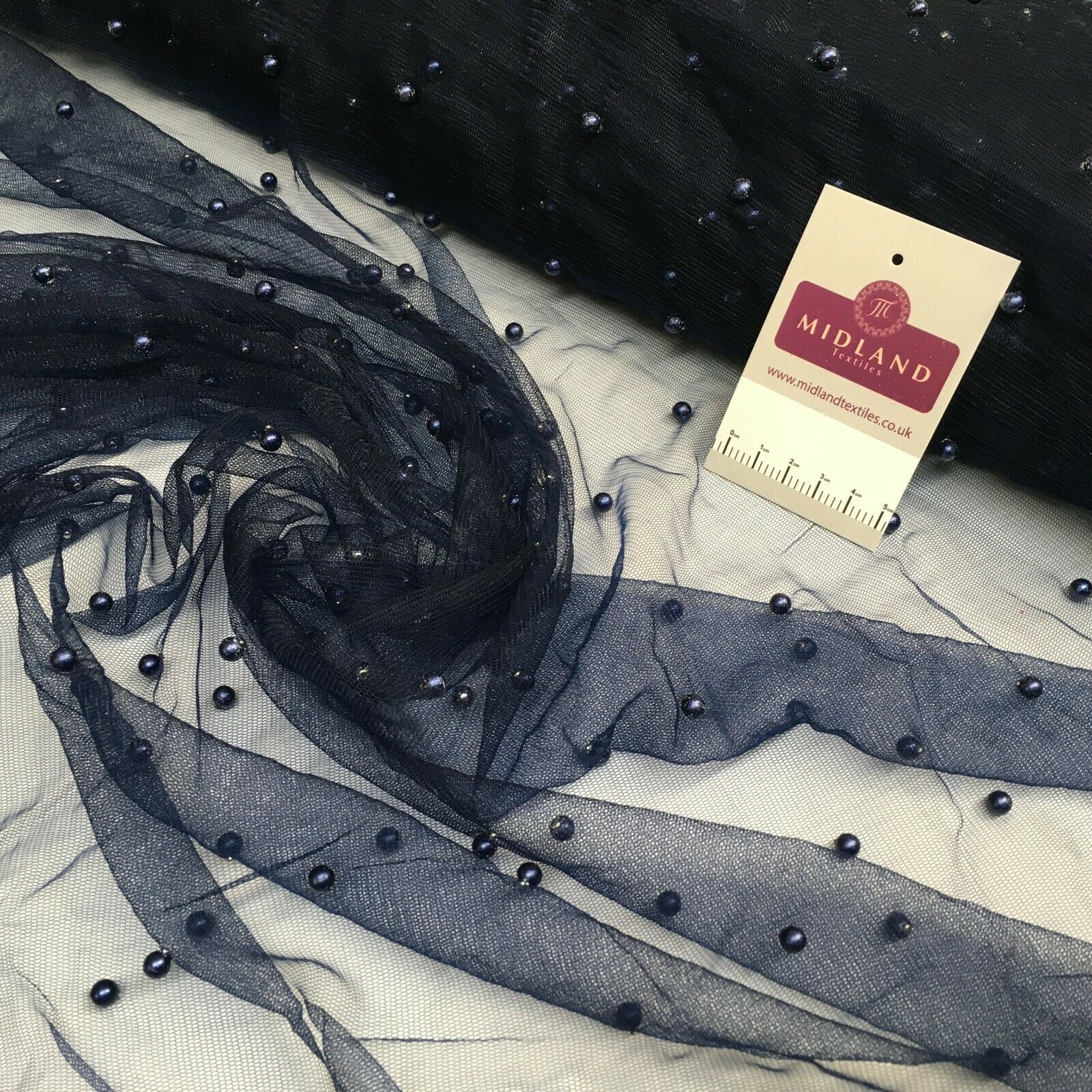 Beaded Pearl Tulle Net Dress Wedding bridal Décor Fabric M1534 Mtex