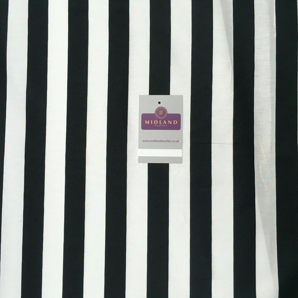 2.5cm Candy Striped Cotton Poplin shirting, dress Fabric M1490 Mtex