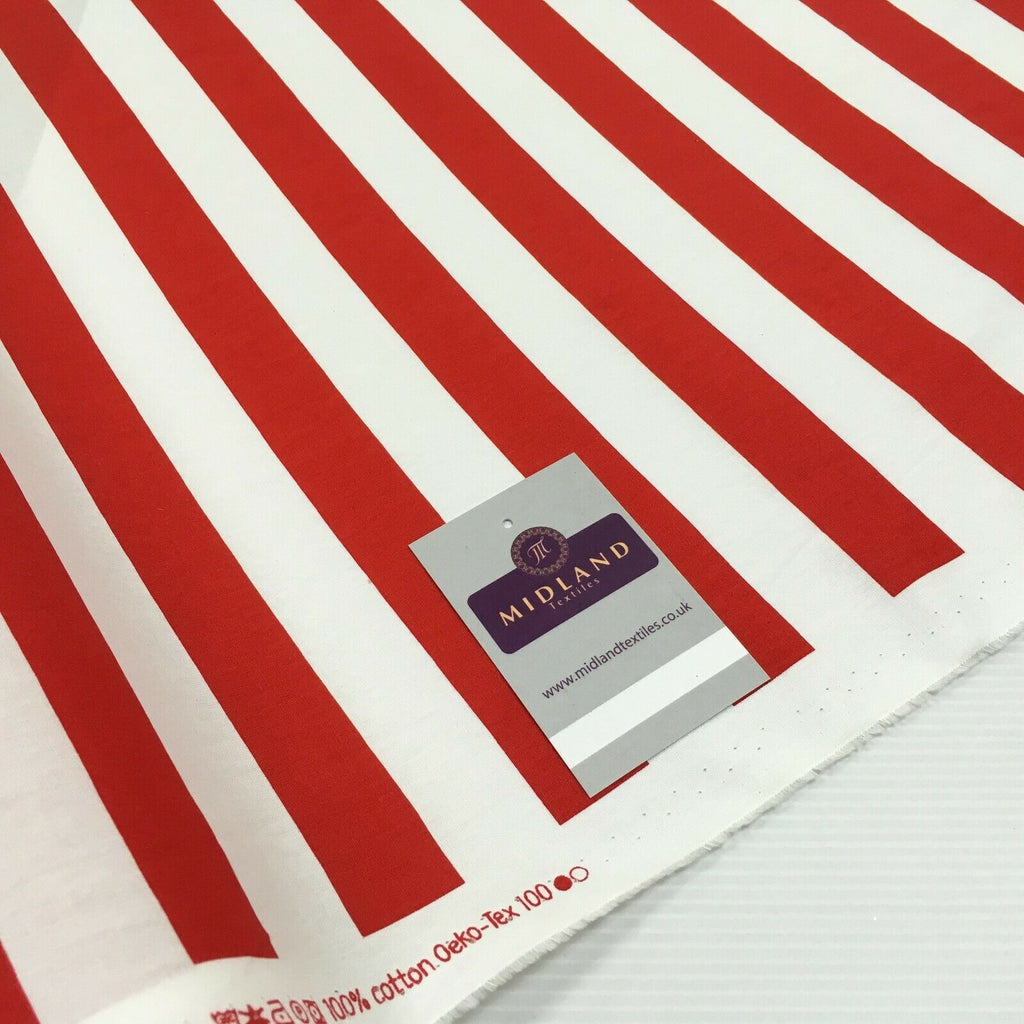 2.5cm Candy Striped Cotton Poplin shirting, dress Fabric M1490 Mtex