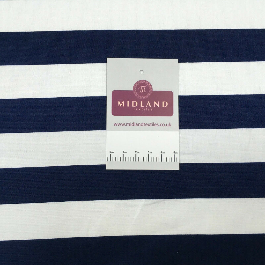 2.5cm Candy Striped Cotton Poplin shirting, dress Fabric M1490 Mtex