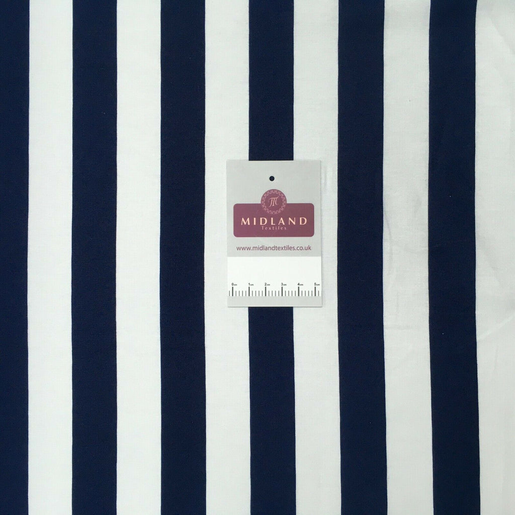 2.5cm Candy Striped Cotton Poplin shirting, dress Fabric M1490 Mtex