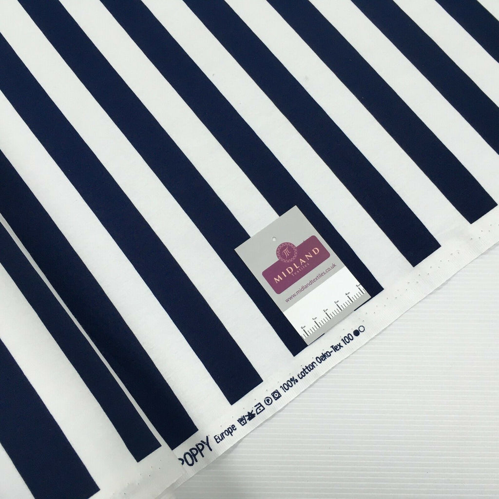 2.5cm Candy Striped Cotton Poplin shirting, dress Fabric M1490 Mtex