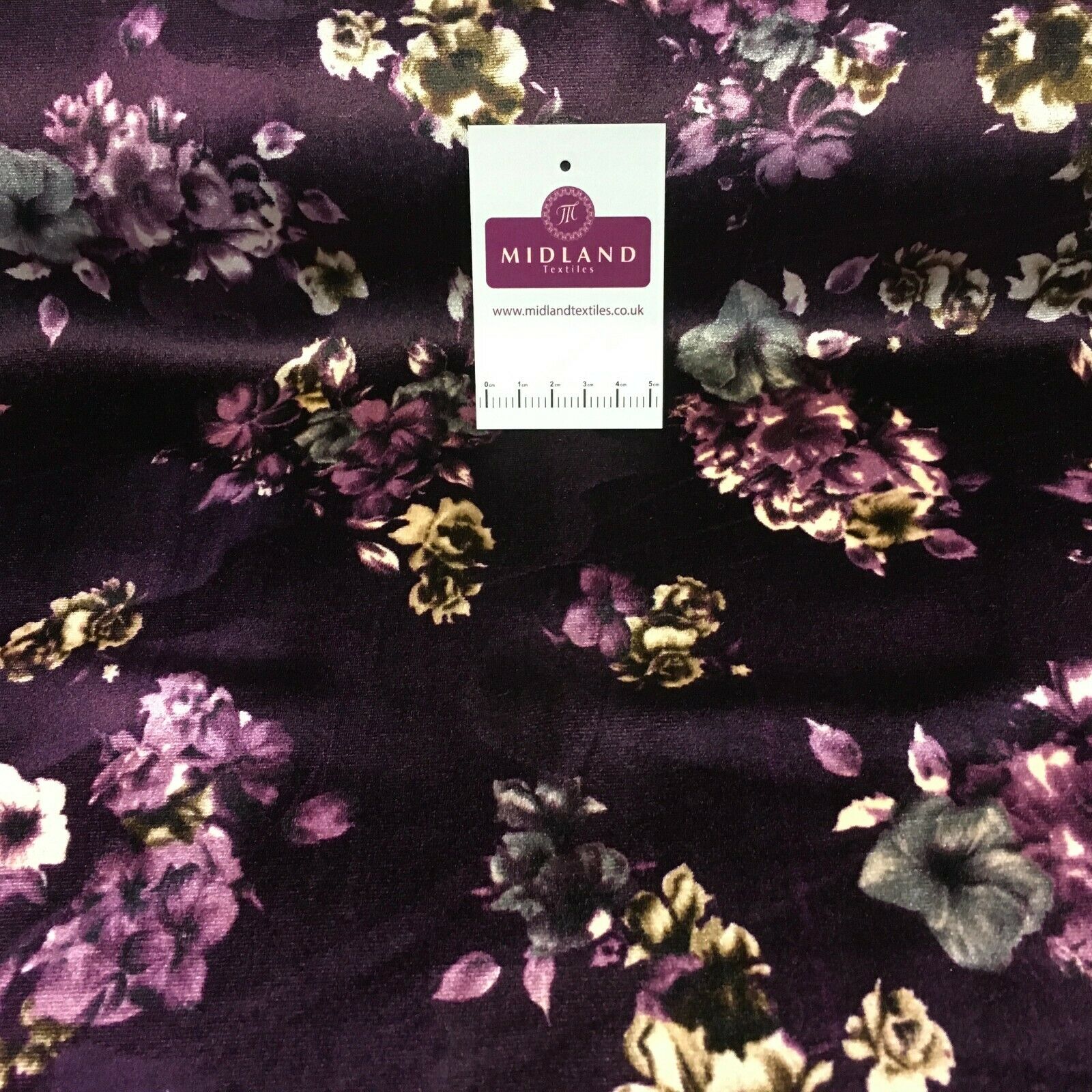Vintage Floral Velvet Velour Stretch Printed dress fabric MA1430 Mtex