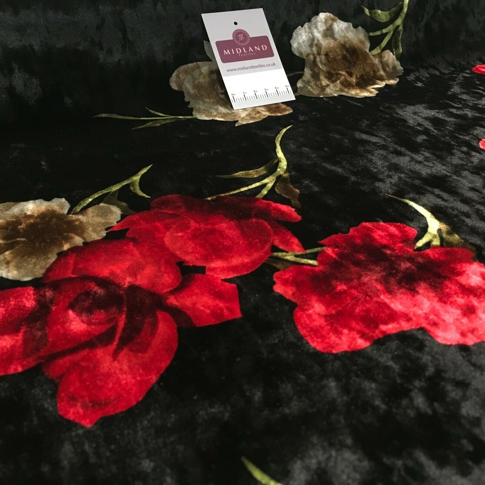 Vintage Floral Velvet Velour Stretch Printed dress fabric MA1430 Mtex