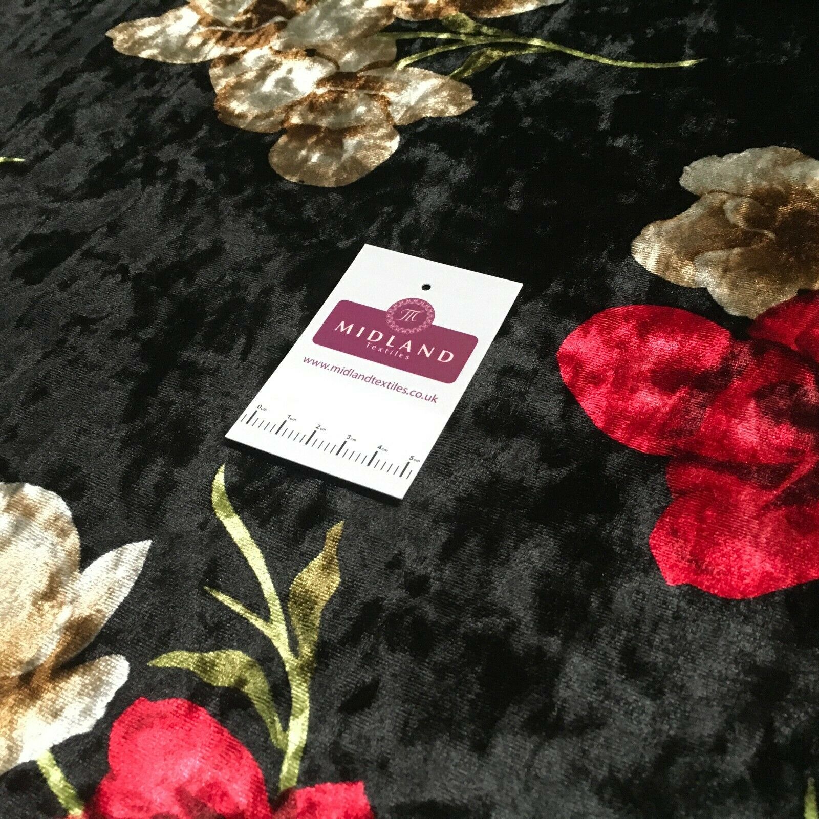 Vintage Floral Velvet Velour Stretch Printed dress fabric MA1430 Mtex