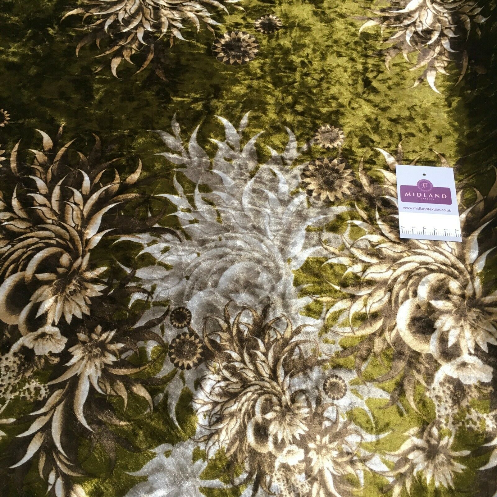 Vintage Floral Velvet Velour Stretch Printed dress fabric MA1430 Mtex