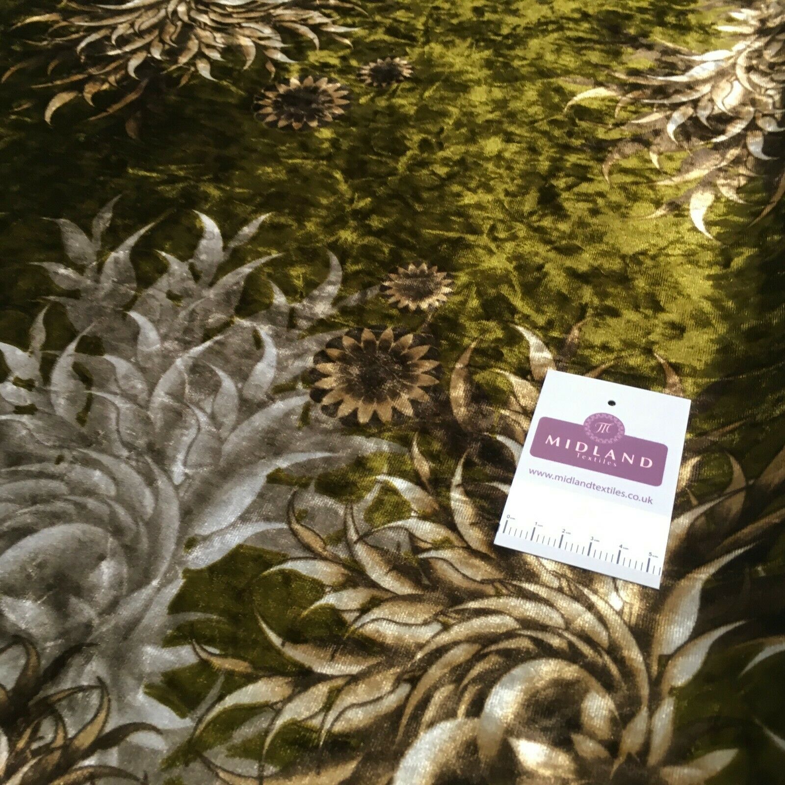 Vintage Floral Velvet Velour Stretch Printed dress fabric MA1430 Mtex