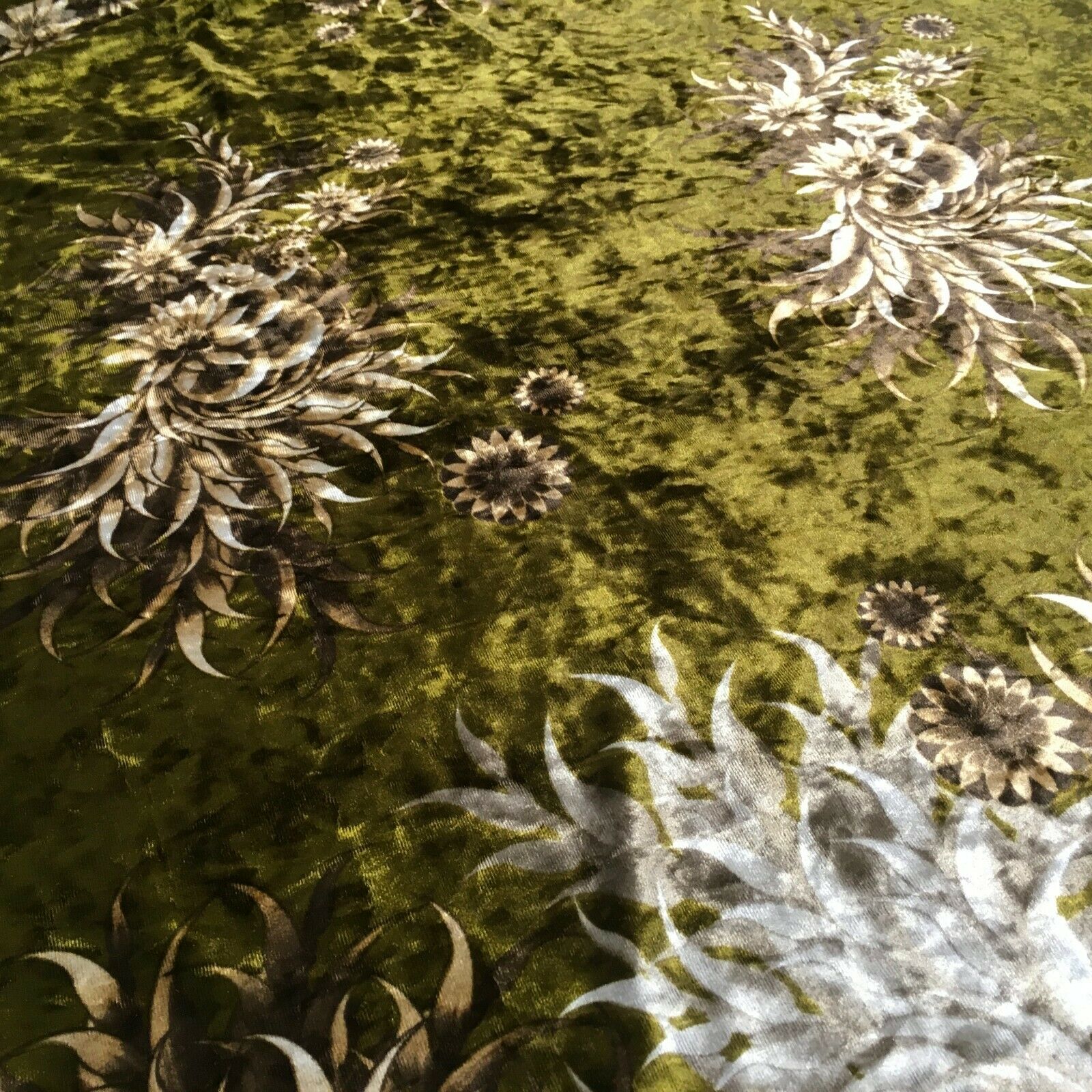 Vintage Floral Velvet Velour Stretch Printed dress fabric MA1430 Mtex