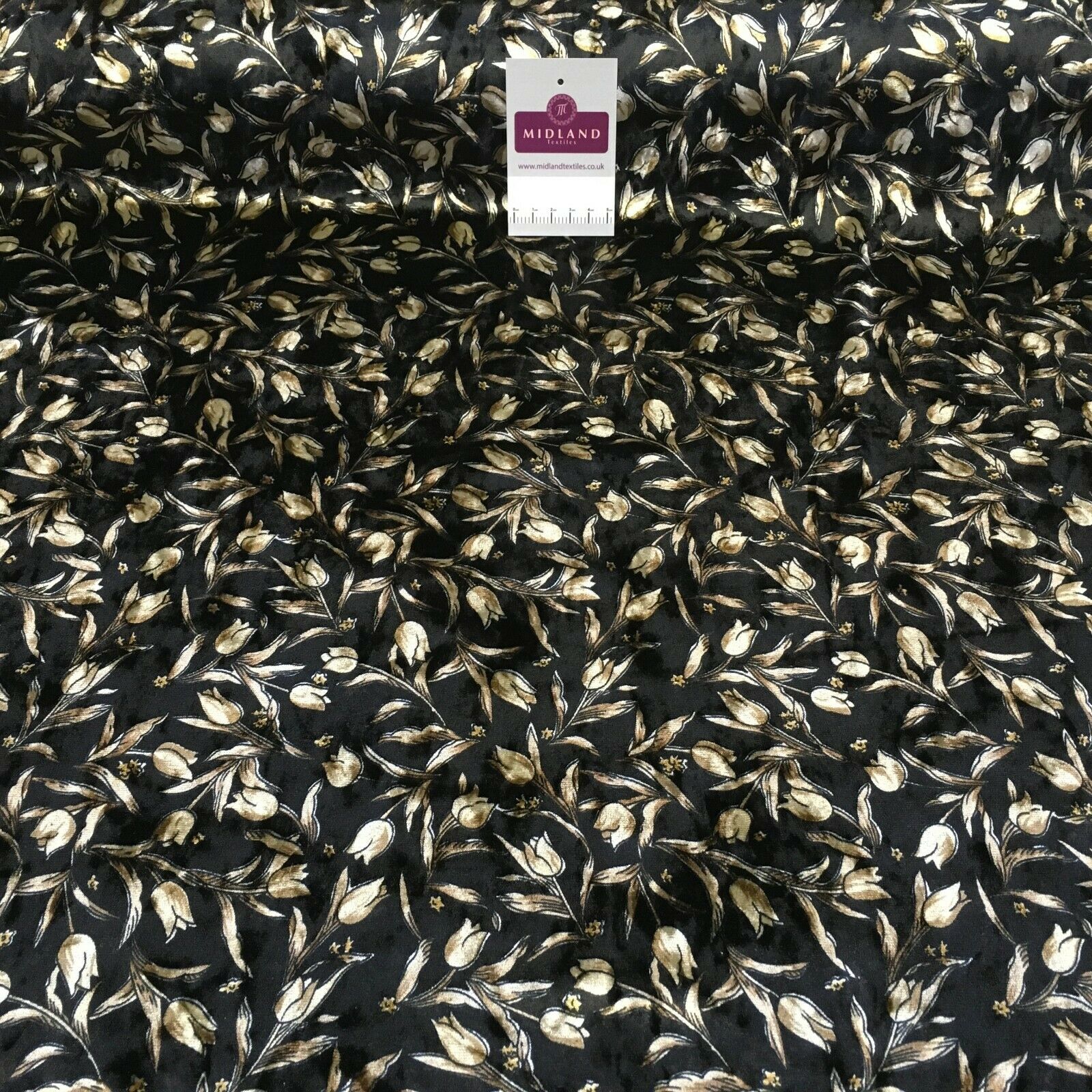 Vintage Floral Velvet Velour Stretch Printed dress fabric MA1430 Mtex