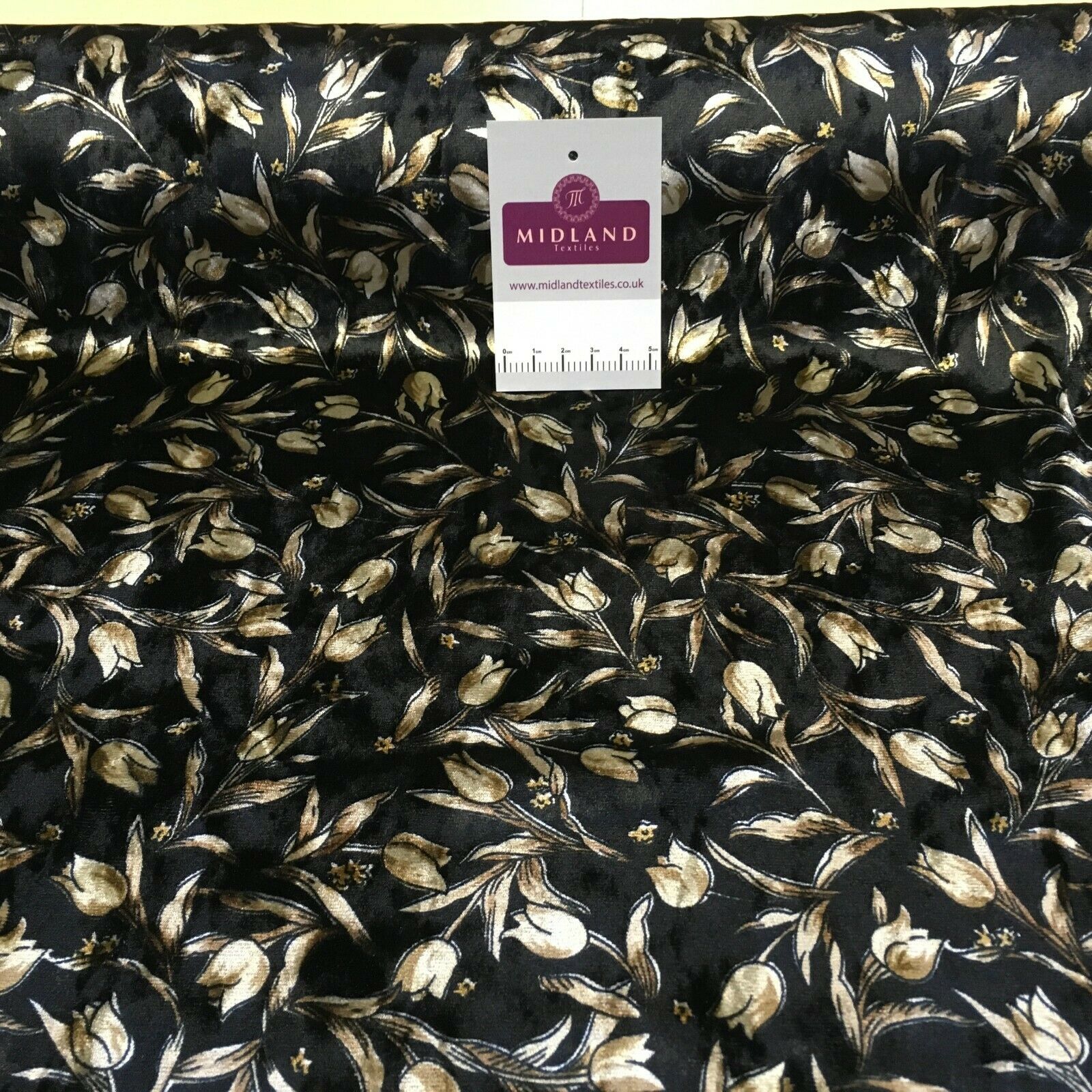 Vintage Floral Velvet Velour Stretch Printed dress fabric MA1430 Mtex