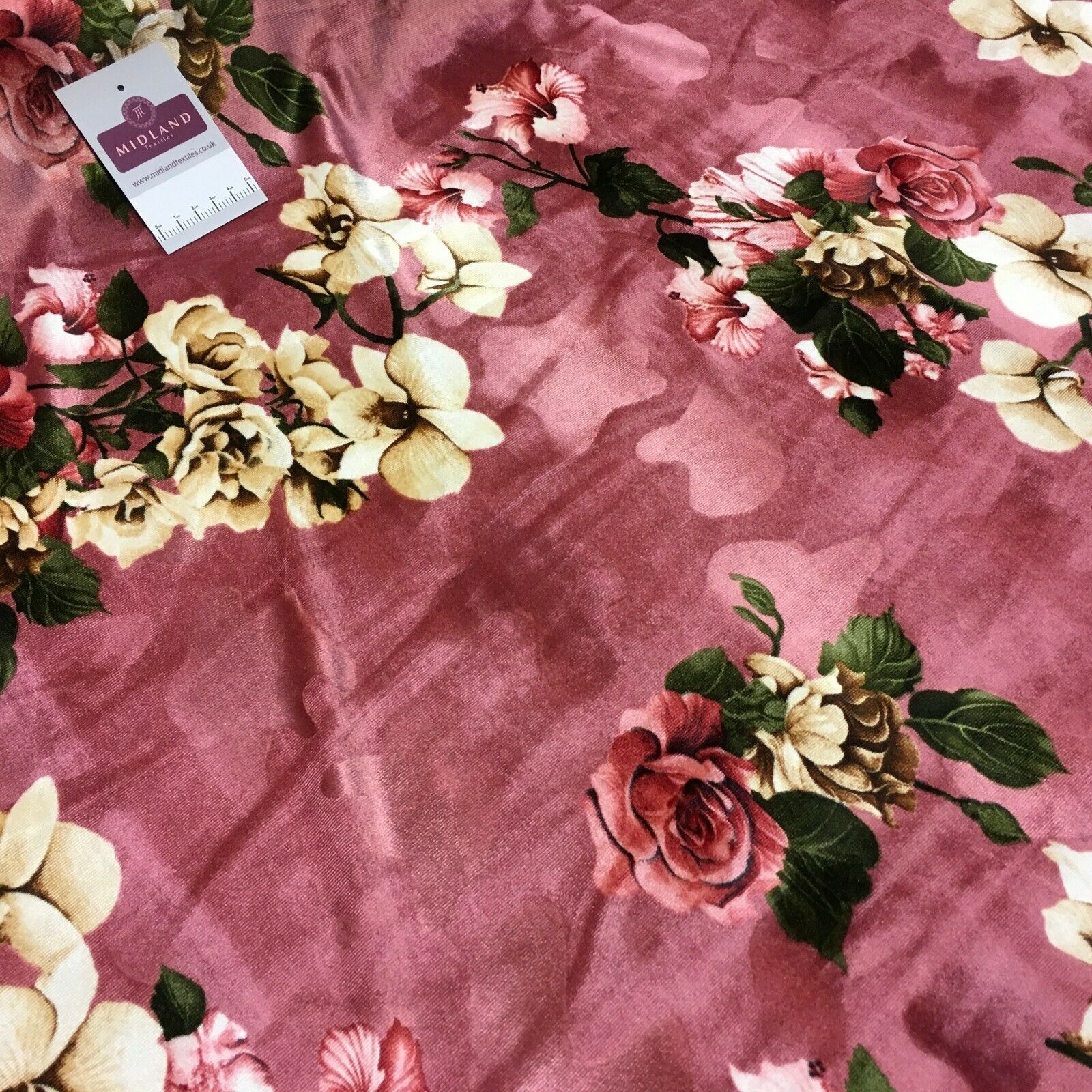 Vintage Floral Velvet Velour Stretch Printed dress fabric MA1430 Mtex