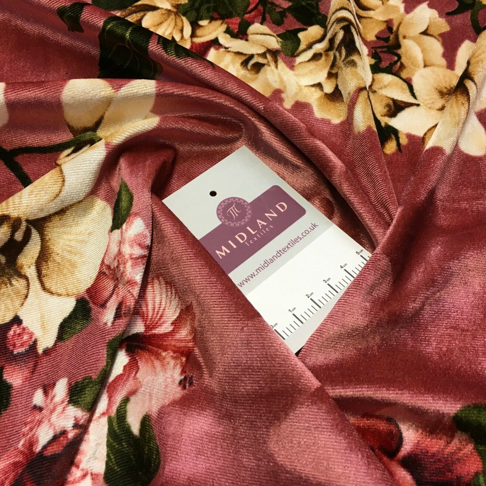 Vintage Floral Velvet Velour Stretch Printed dress fabric MA1430 Mtex