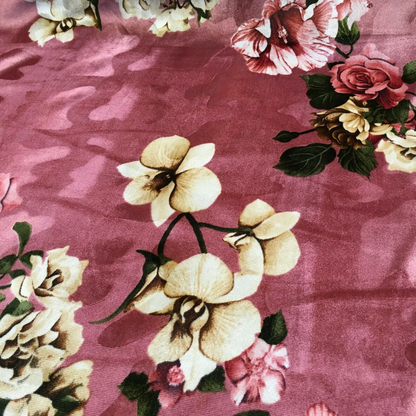 Vintage Floral Velvet Velour Stretch Printed dress fabric MA1430 Mtex