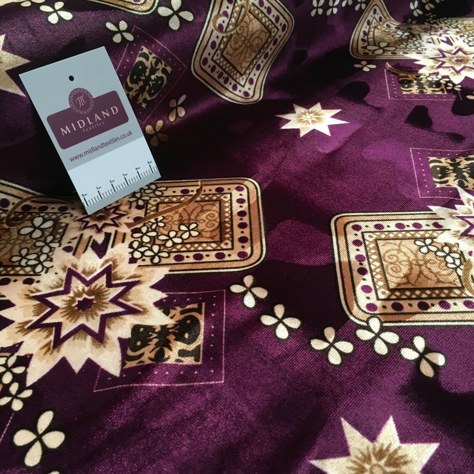 Vintage Floral Velvet Velour Stretch Printed dress fabric MA1430 Mtex